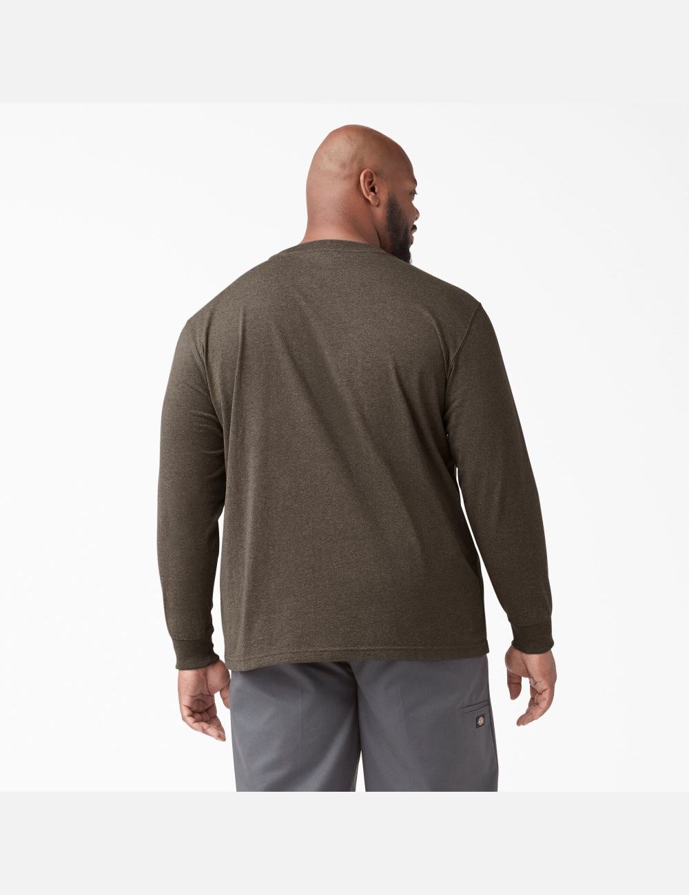 Hauts Dickies Long Sleeve Heathered Heavyweight Crew Neck Chocolat | 917JSYFVZ