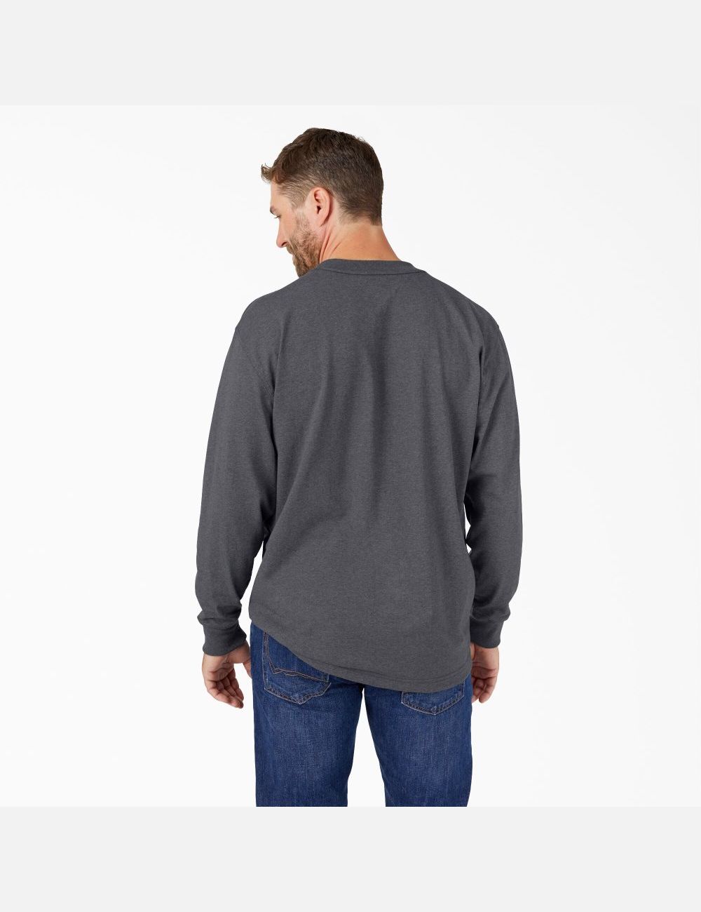 Hauts Dickies Long Sleeve Heathered Heavyweight Crew Neck Grise | 972KALOQZ