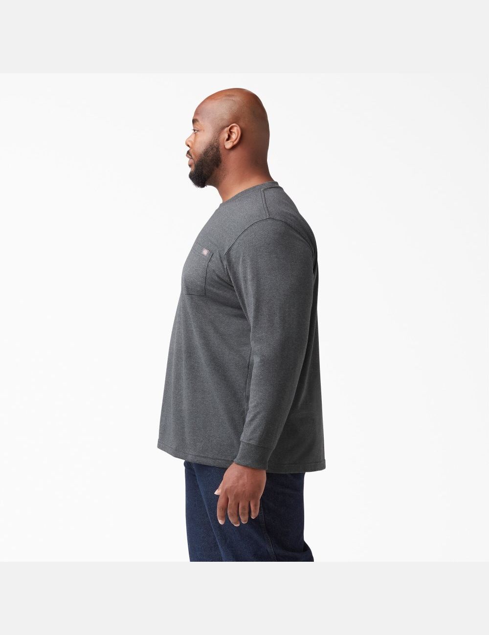 Hauts Dickies Long Sleeve Heathered Heavyweight Crew Neck Grise | 972KALOQZ