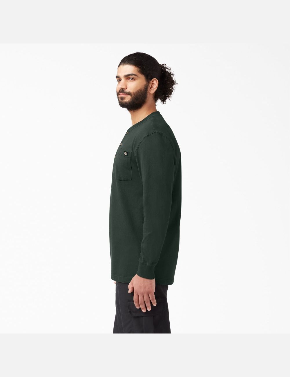 Hauts Dickies Long Sleeve Heavyweight Henley Vert | 015DQHZVI