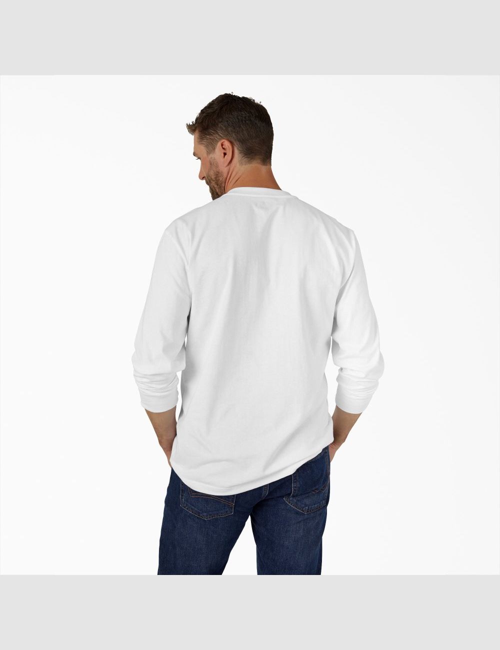 Hauts Dickies Long Sleeve Heavyweight Henley Blanche | 029HDFPTJ