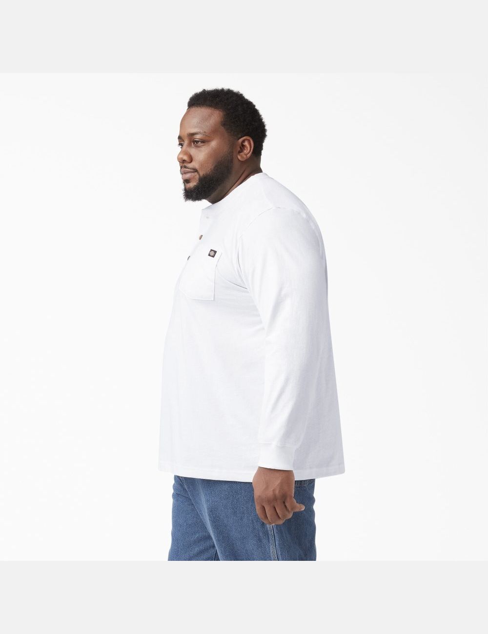 Hauts Dickies Long Sleeve Heavyweight Henley Blanche | 029HDFPTJ