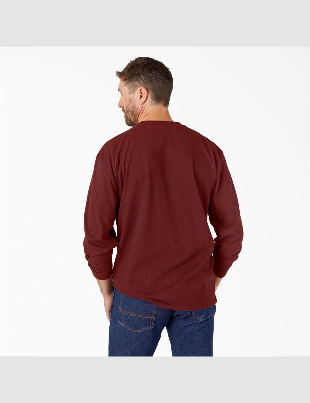 Hauts Dickies Long Sleeve Heavyweight Henley Marron | 140VOKUEF