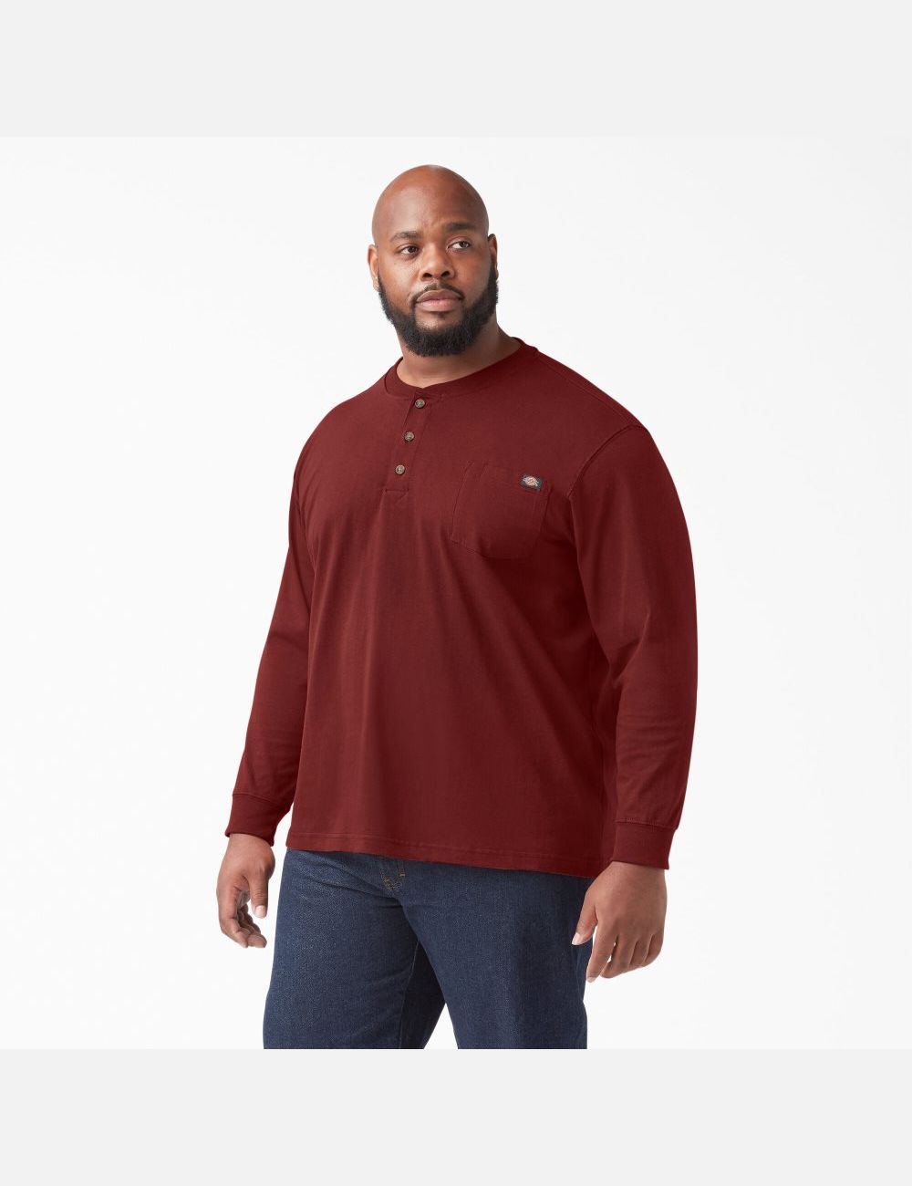 Hauts Dickies Long Sleeve Heavyweight Henley Marron | 140VOKUEF