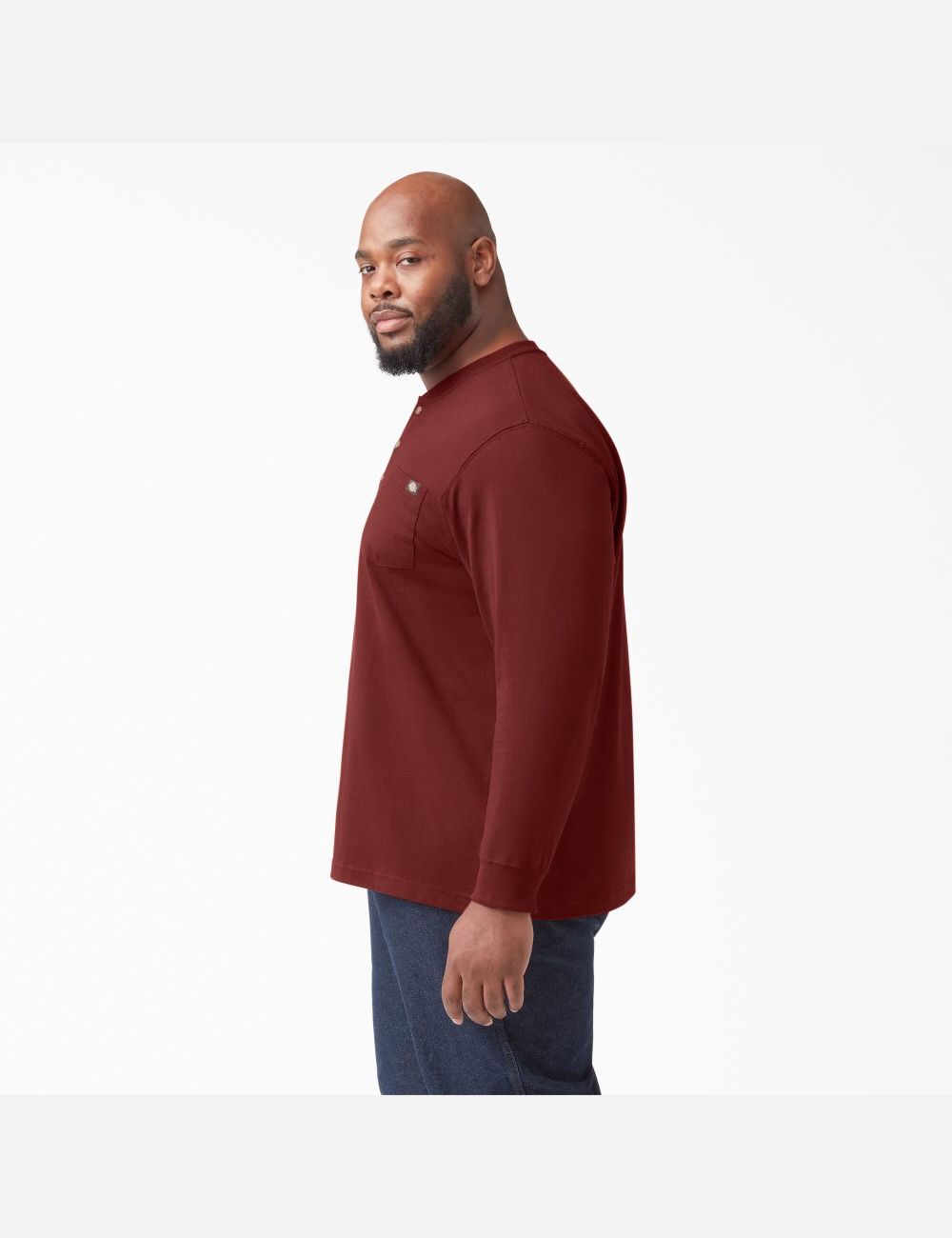 Hauts Dickies Long Sleeve Heavyweight Henley Marron | 140VOKUEF