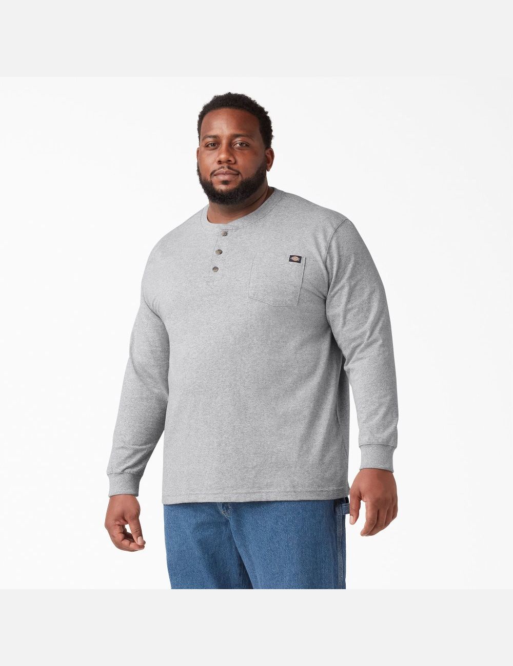 Hauts Dickies Long Sleeve Heavyweight Henley Grise | 256HIZGLW