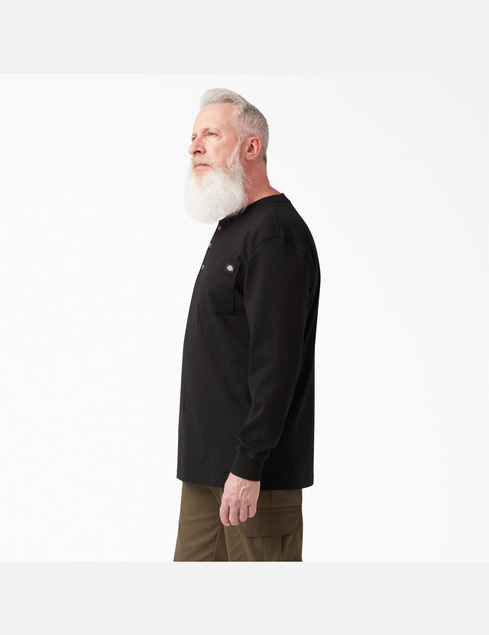 Hauts Dickies Long Sleeve Heavyweight Henley Noir | 541NEXDLH