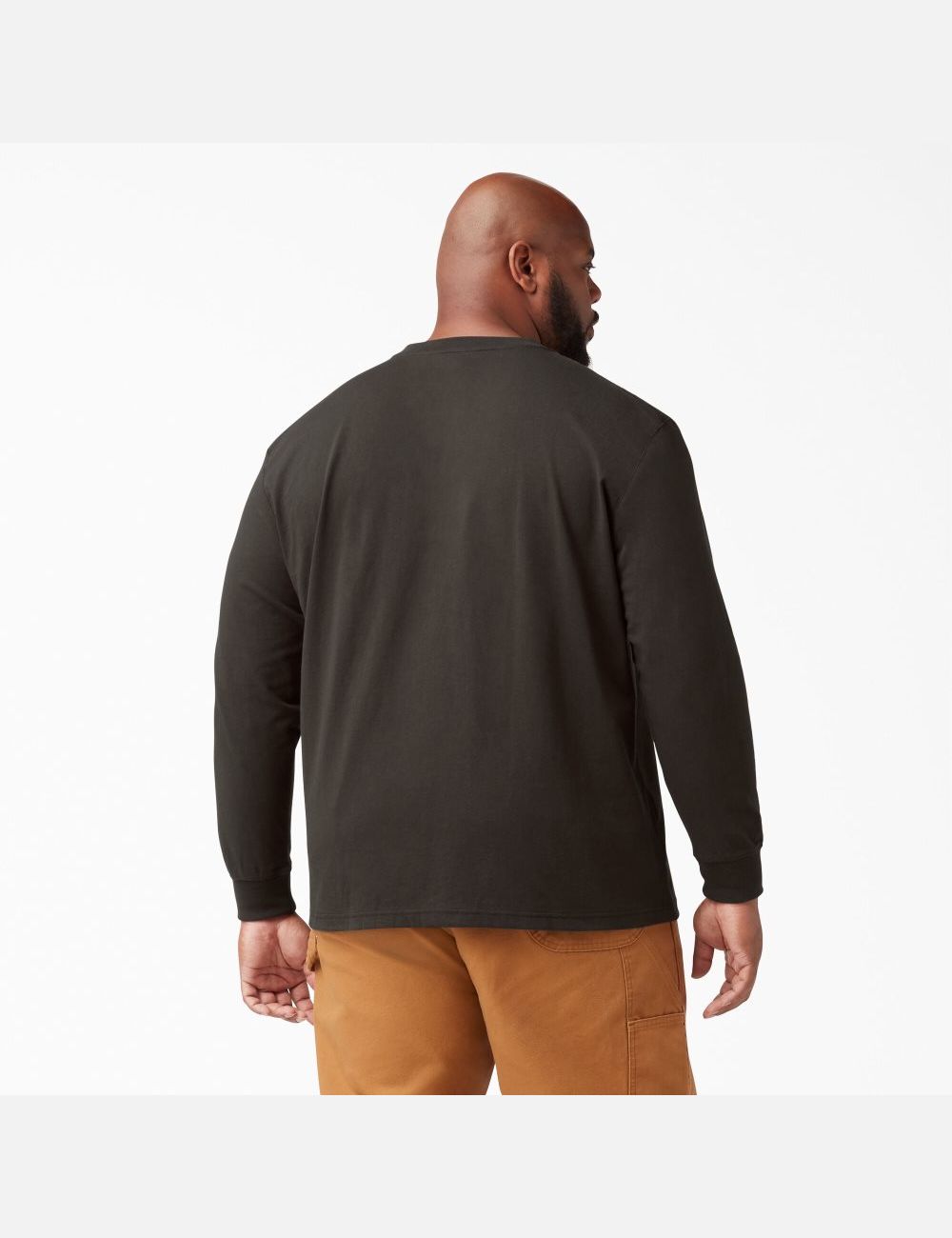 Hauts Dickies Long Sleeve Heavyweight Henley Chocolat Marron | 581PWNCTD