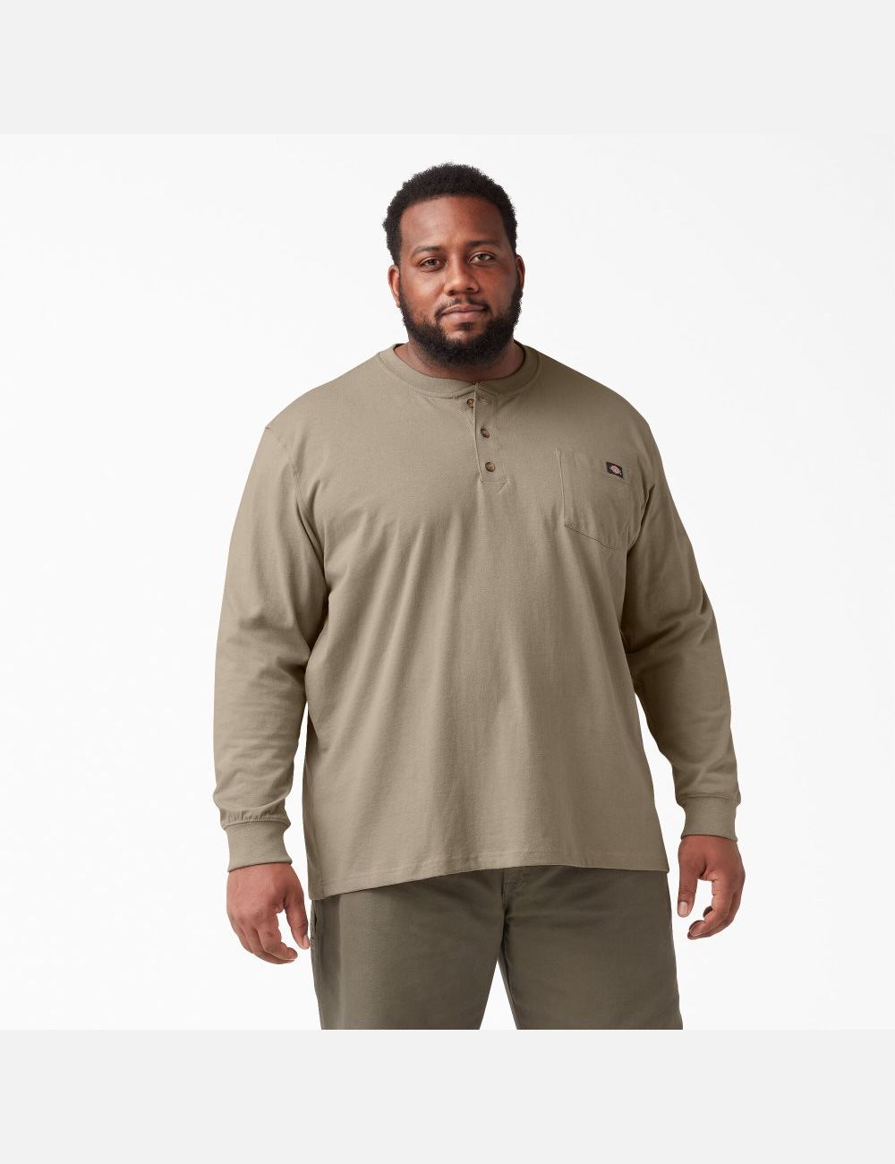 Hauts Dickies Long Sleeve Heavyweight Henley Marron | 627BDTPJS