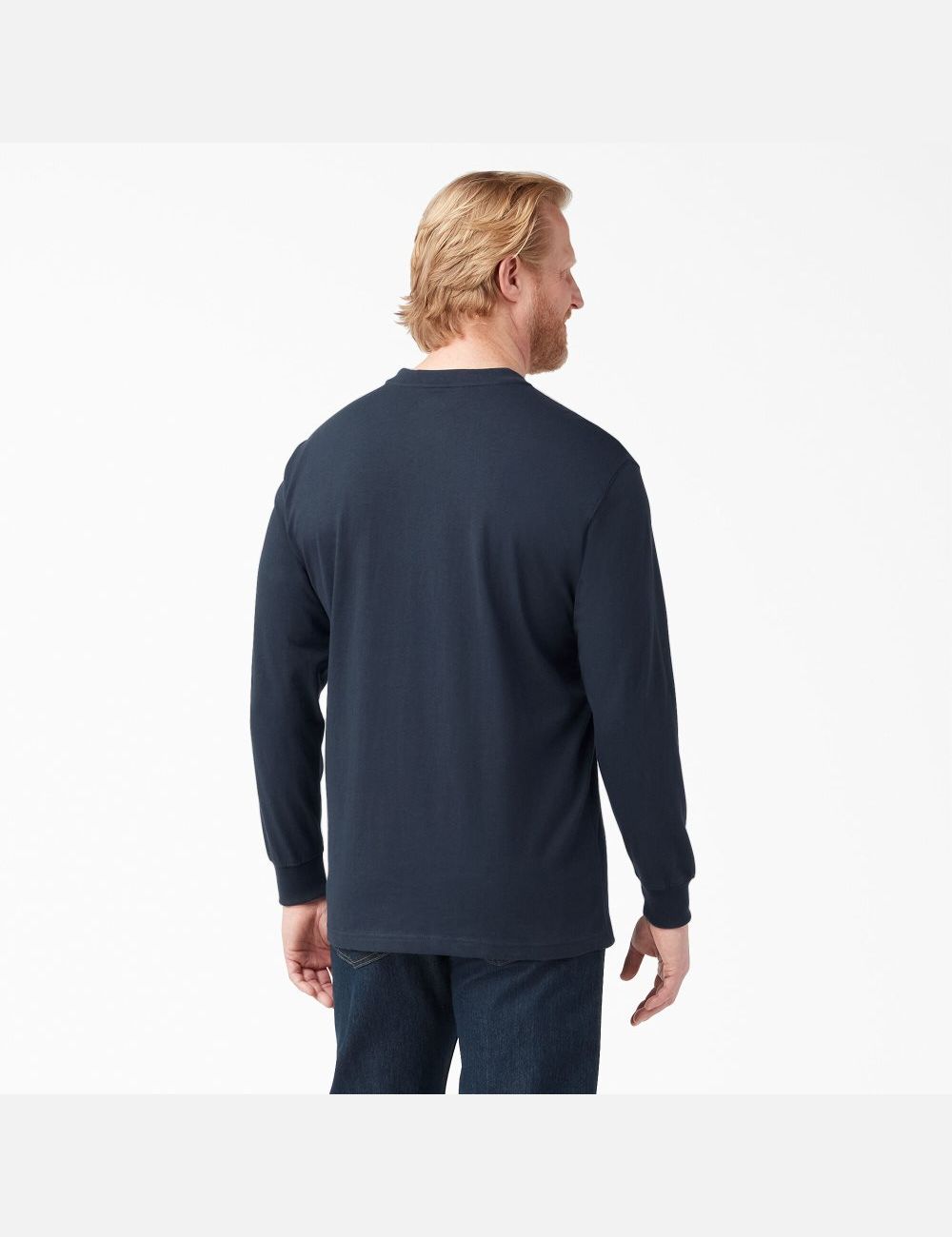 Hauts Dickies Long Sleeve Heavyweight Henley Bleu Marine | 901FAUPOD