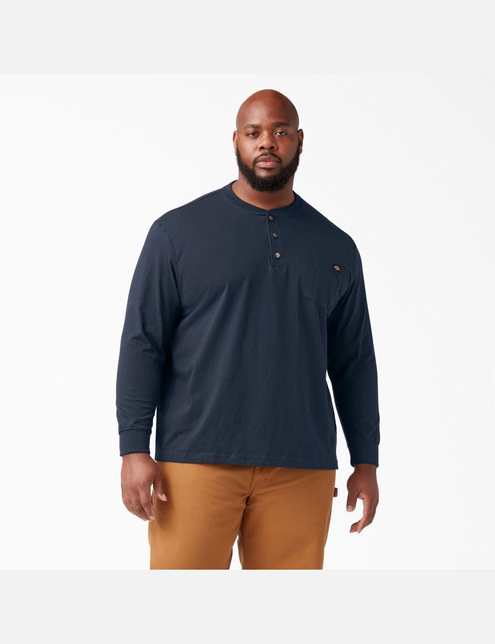 Hauts Dickies Long Sleeve Heavyweight Henley Bleu Marine | 901FAUPOD