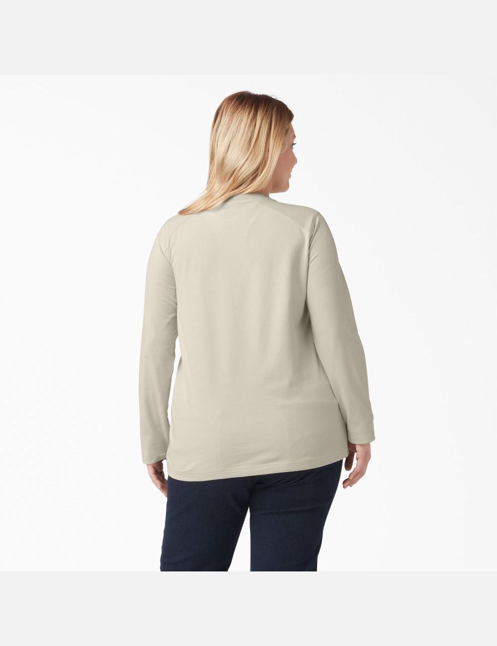 Hauts Dickies Plus Heavyweight Henley Beige | 560TXIHLB