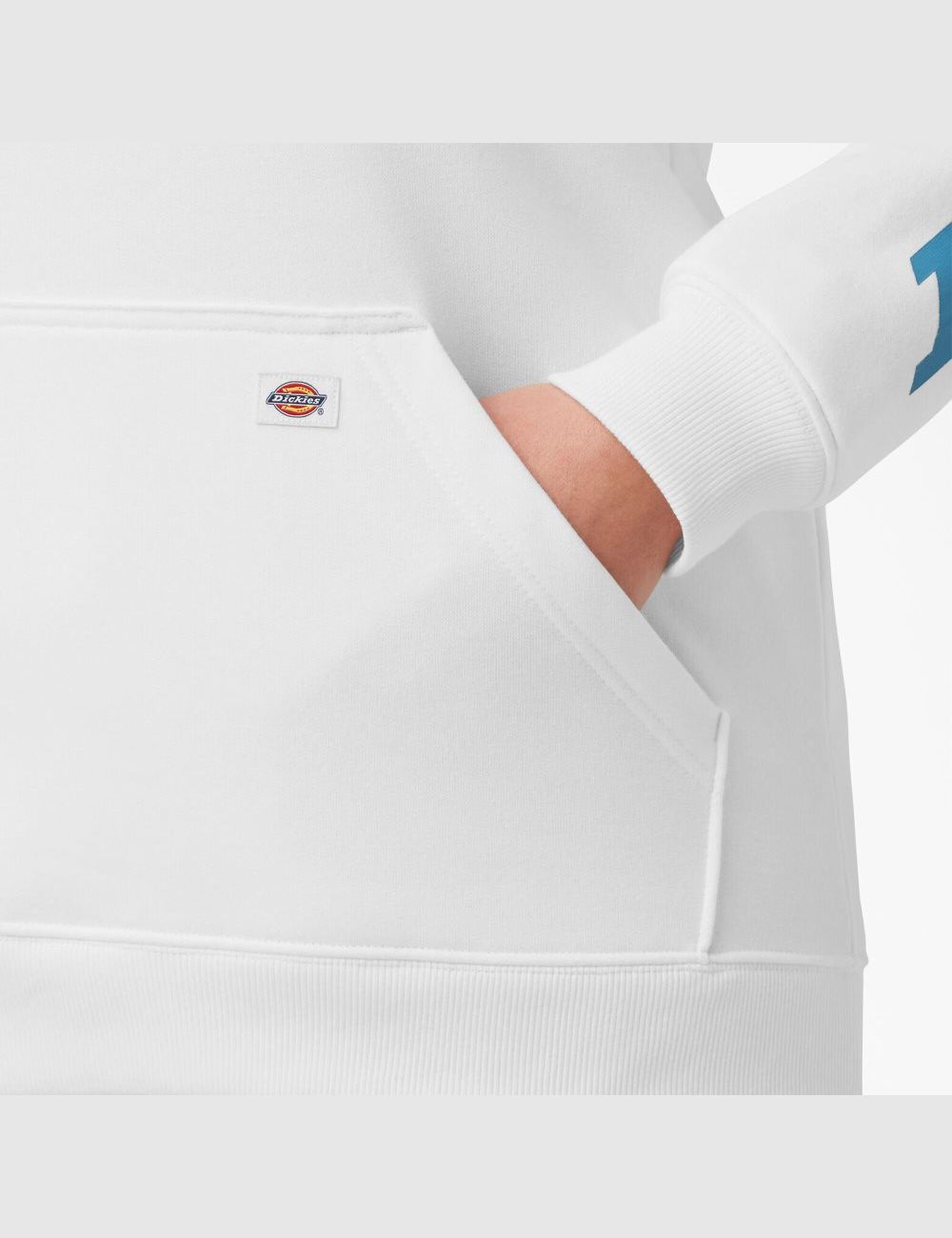 Hauts Dickies Plus Heavyweight Logo Sleeve Blanche Bleu | 235NSYTWB