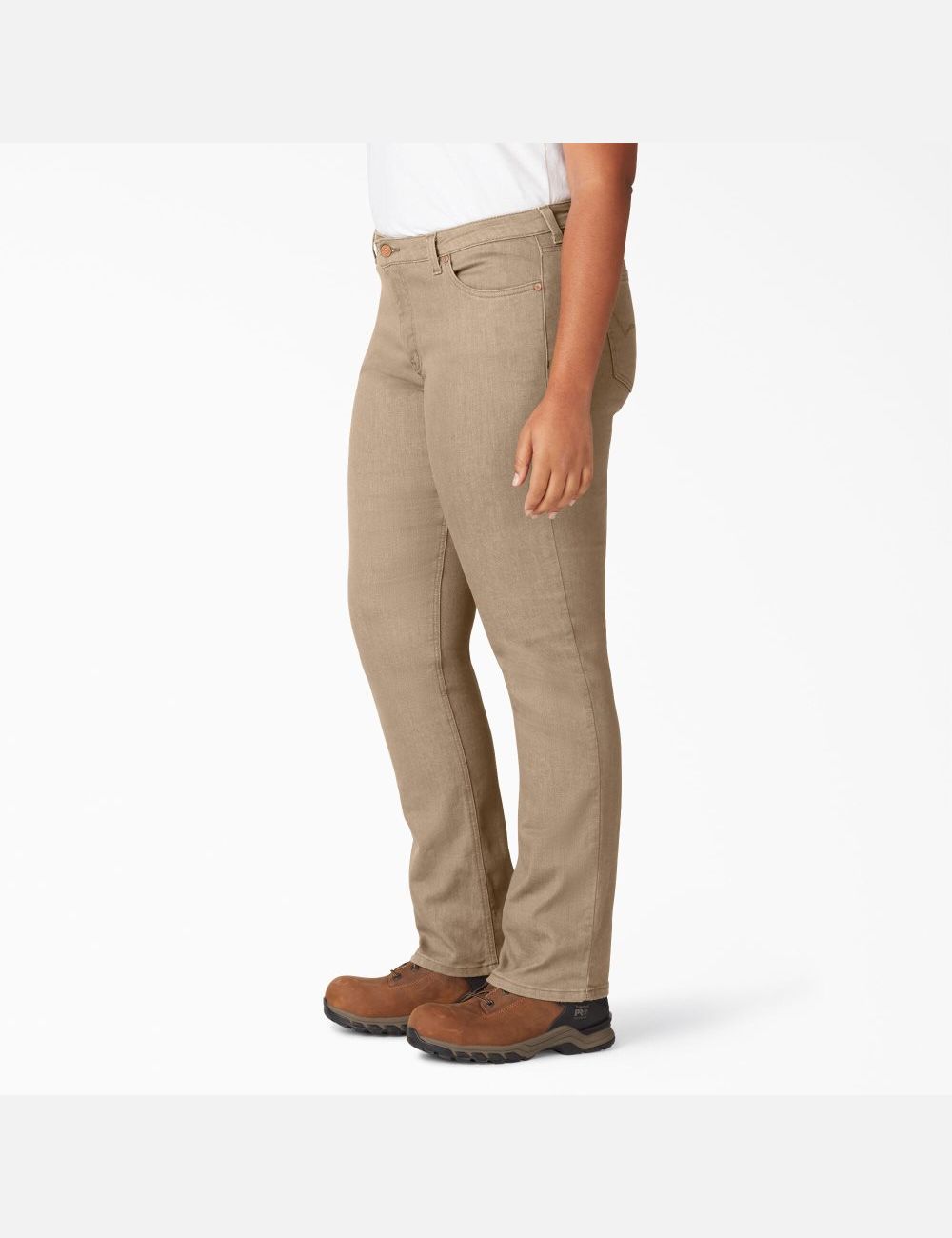 Jean Dickies Perfect Shape Plus Droit Leg Stretch Denim Marron | 830FWHLZI