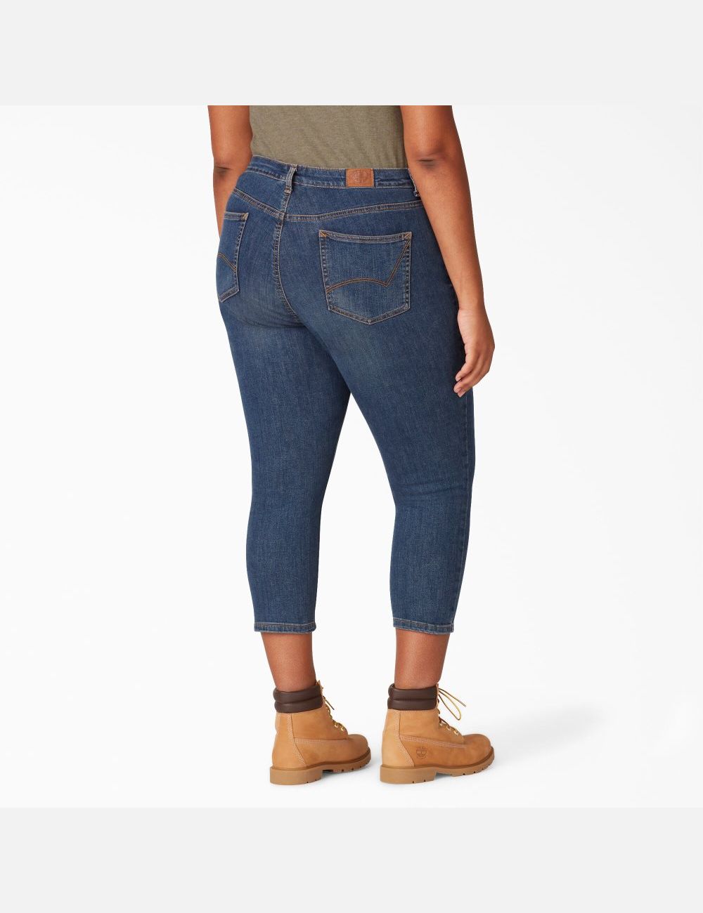 Jean Dickies Plus Perfect Shape Denim Capri Indigo Bleu | 428MYOIPH