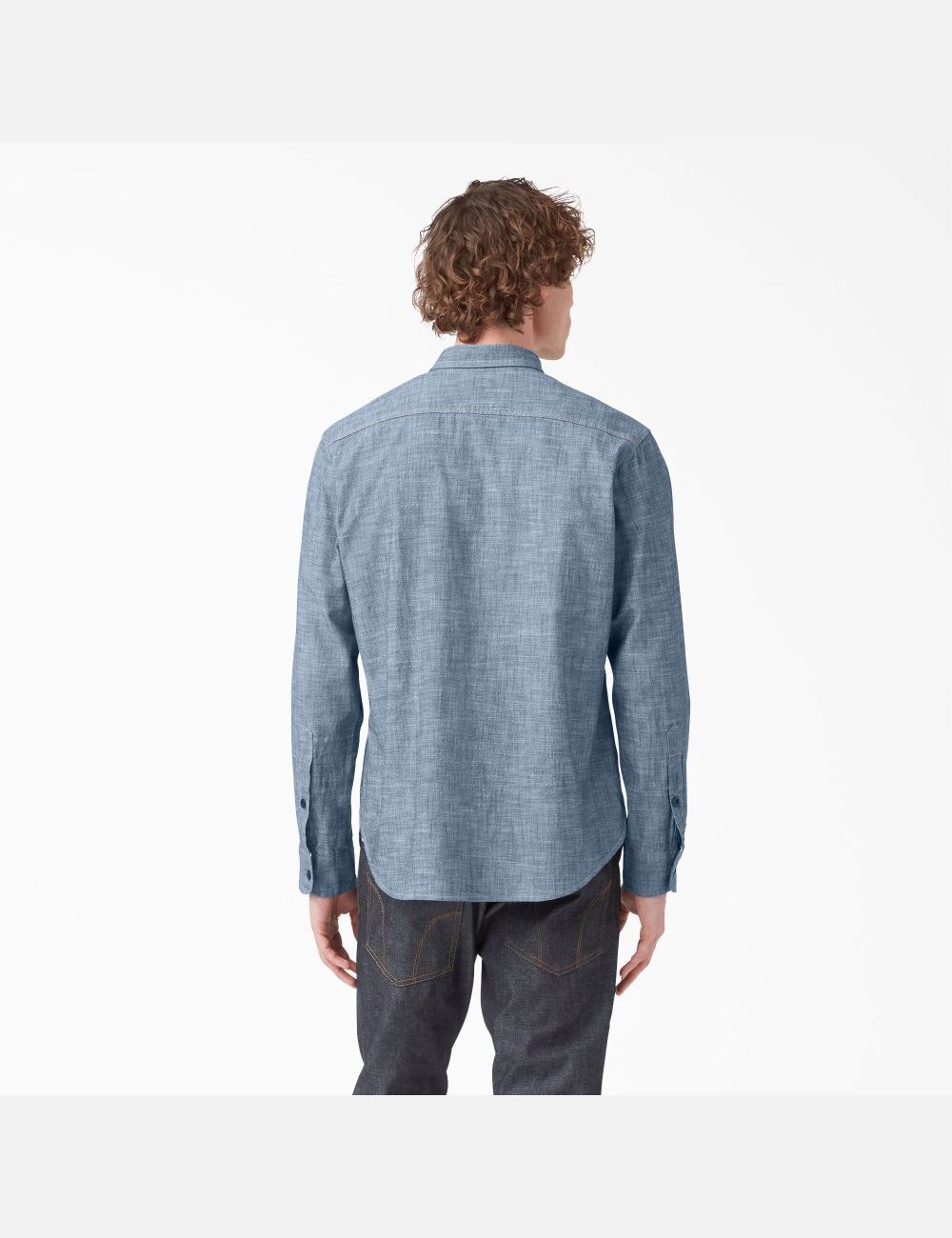 Long Sleeve Dickies 1922 Travail Shirt Bleu | 864ZEOTYK