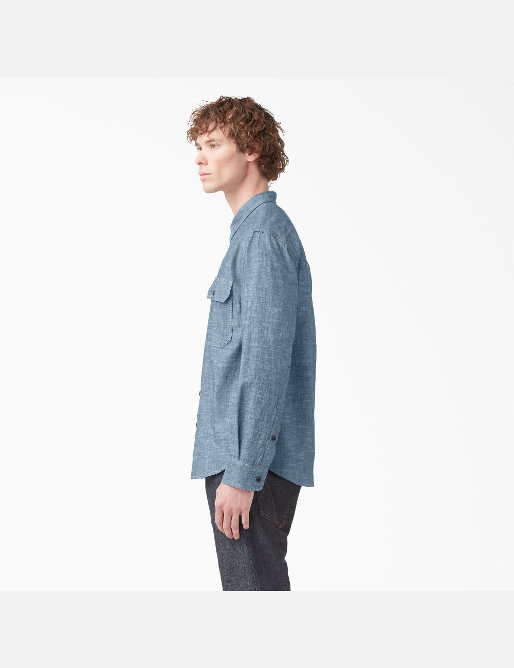 Long Sleeve Dickies 1922 Travail Shirt Bleu | 864ZEOTYK