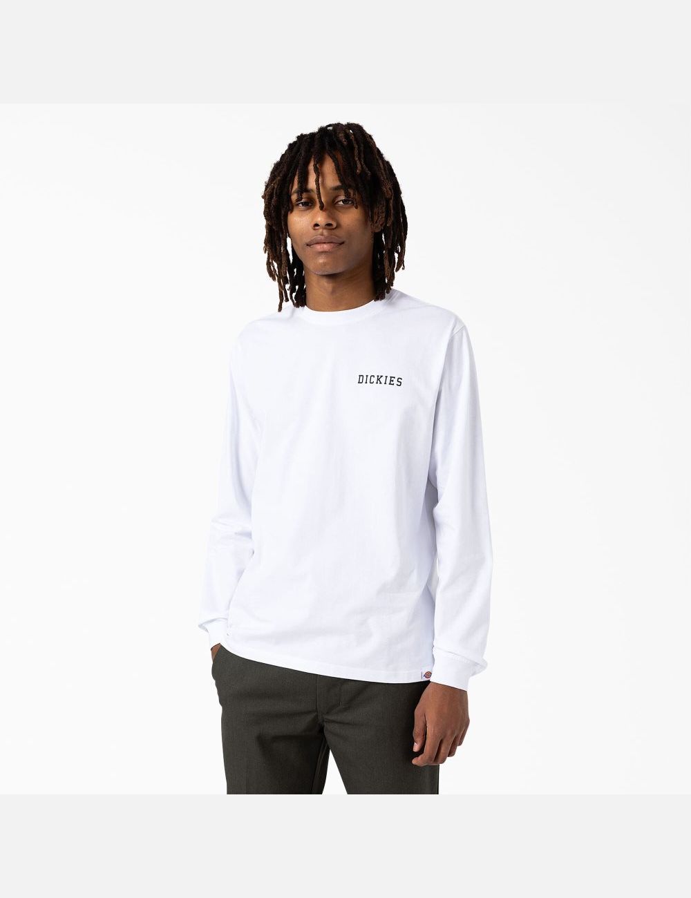 Long Sleeve Dickies Cleveland T-Shirt Blanche | 302OYEHSV