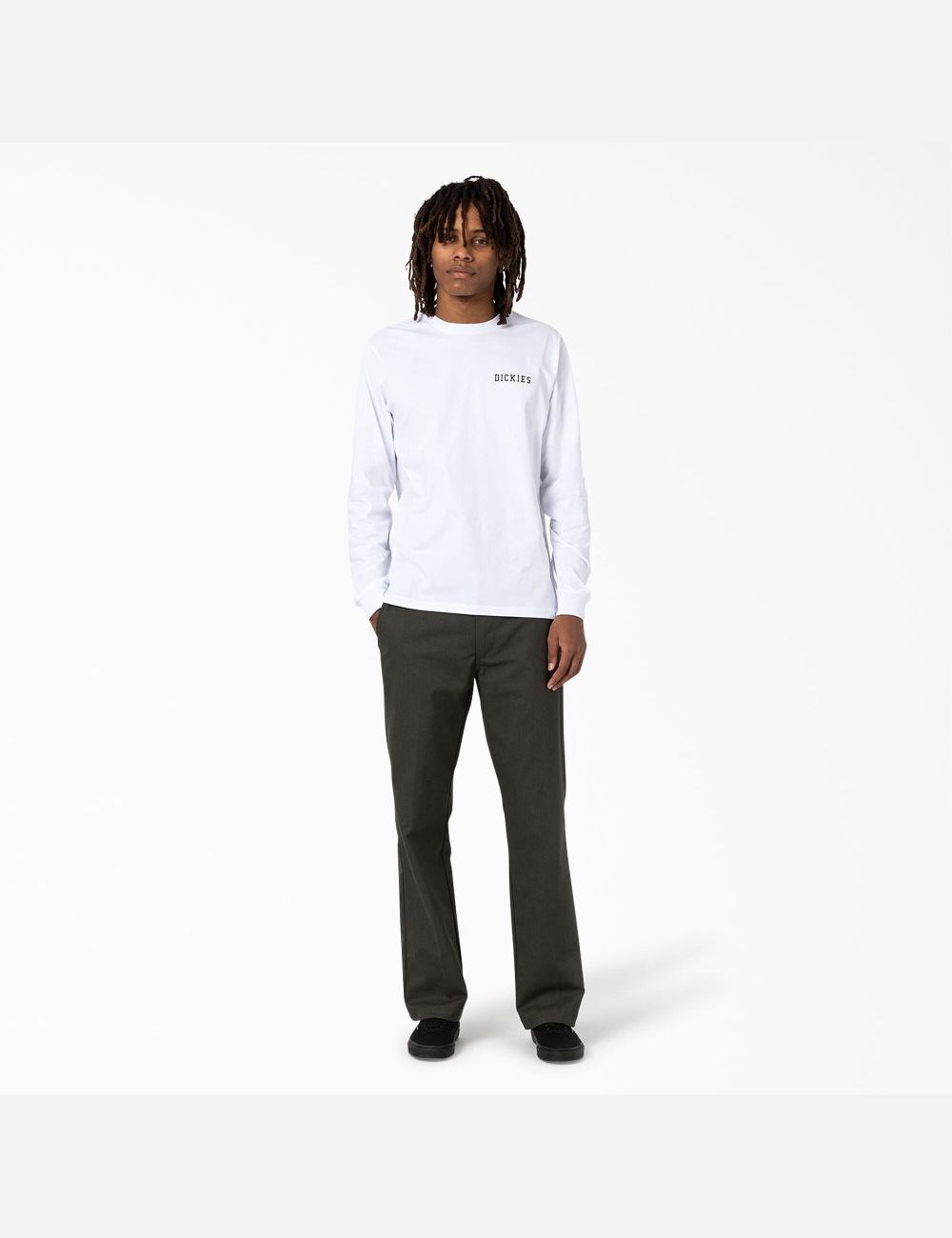 Long Sleeve Dickies Cleveland T-Shirt Blanche | 302OYEHSV