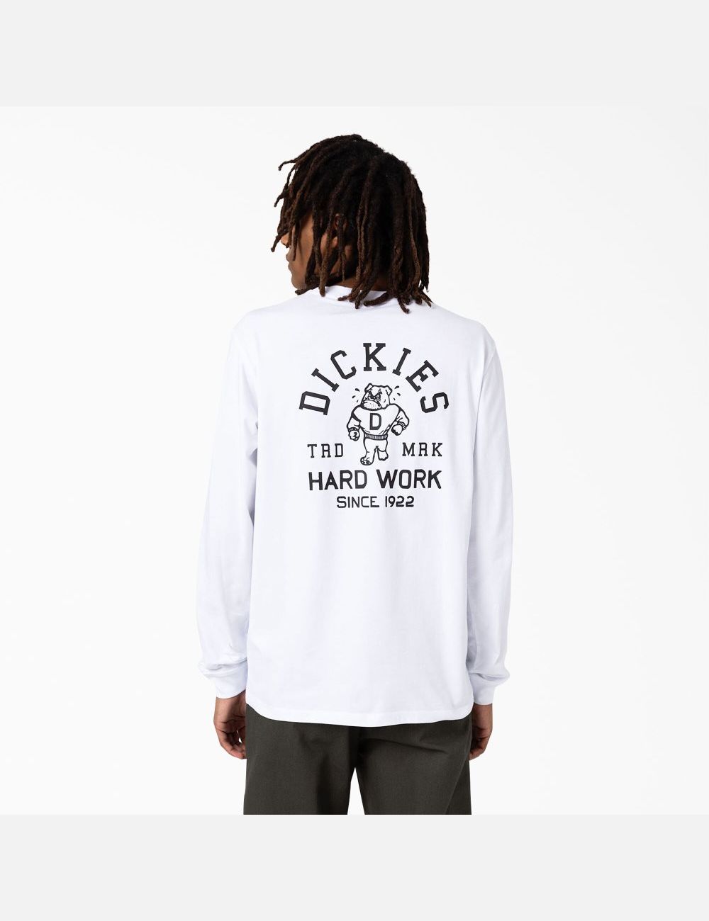 Long Sleeve Dickies Cleveland T-Shirt Blanche | 302OYEHSV