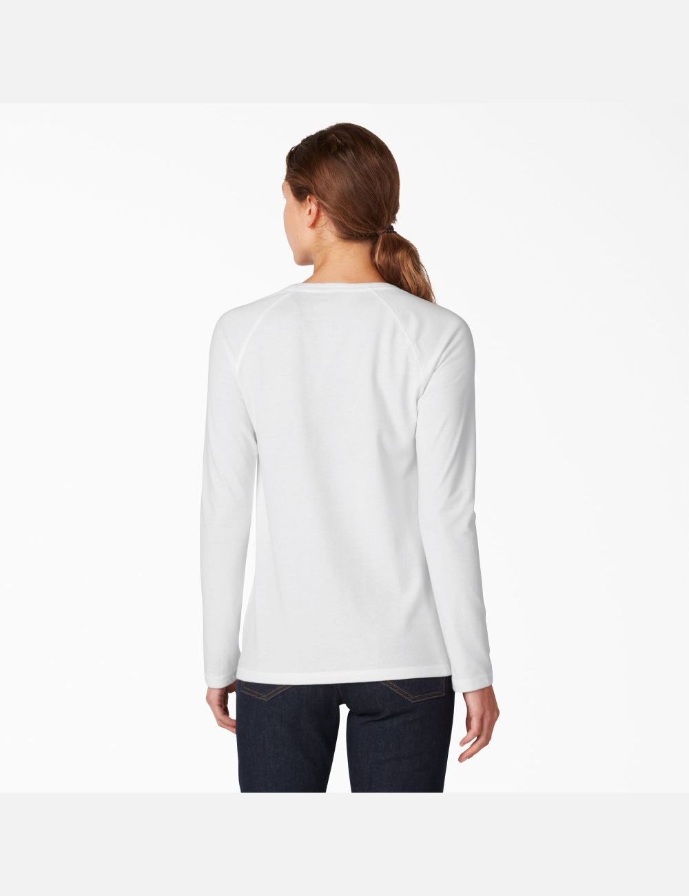 Long Sleeve Dickies Cooling T-Shirt Blanche | 172VOPUZX