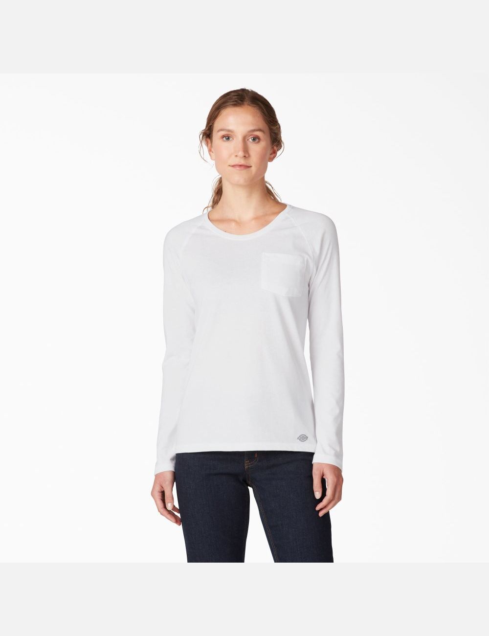 Long Sleeve Dickies Cooling T-Shirt Blanche | 172VOPUZX