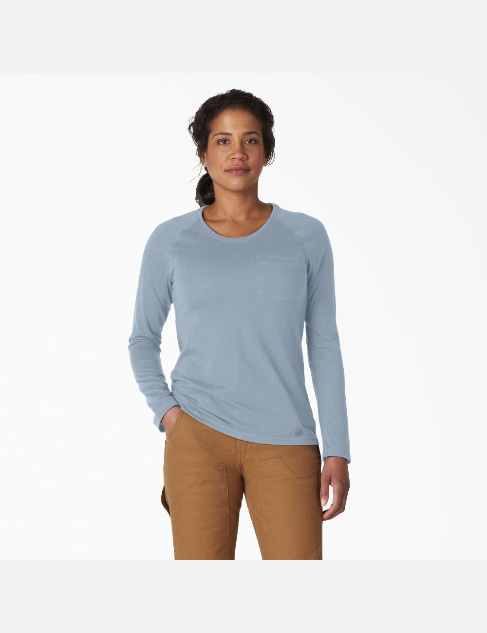 Long Sleeve Dickies Cooling T-Shirt Bleu | 975CUXWVA