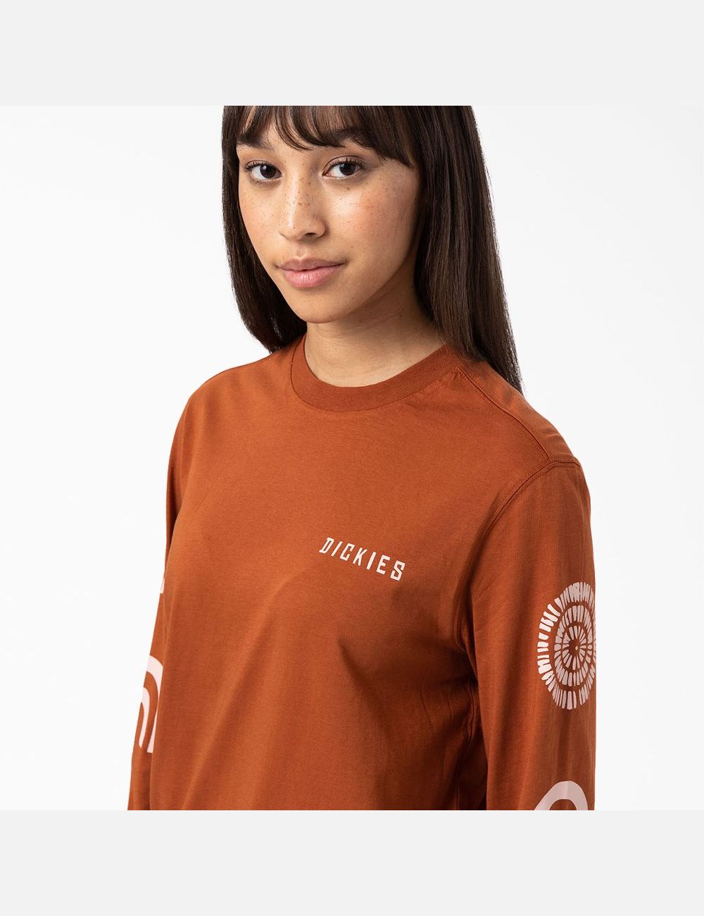 Long Sleeve Dickies Falkville T-Shirt Marron | 763CUXJIA