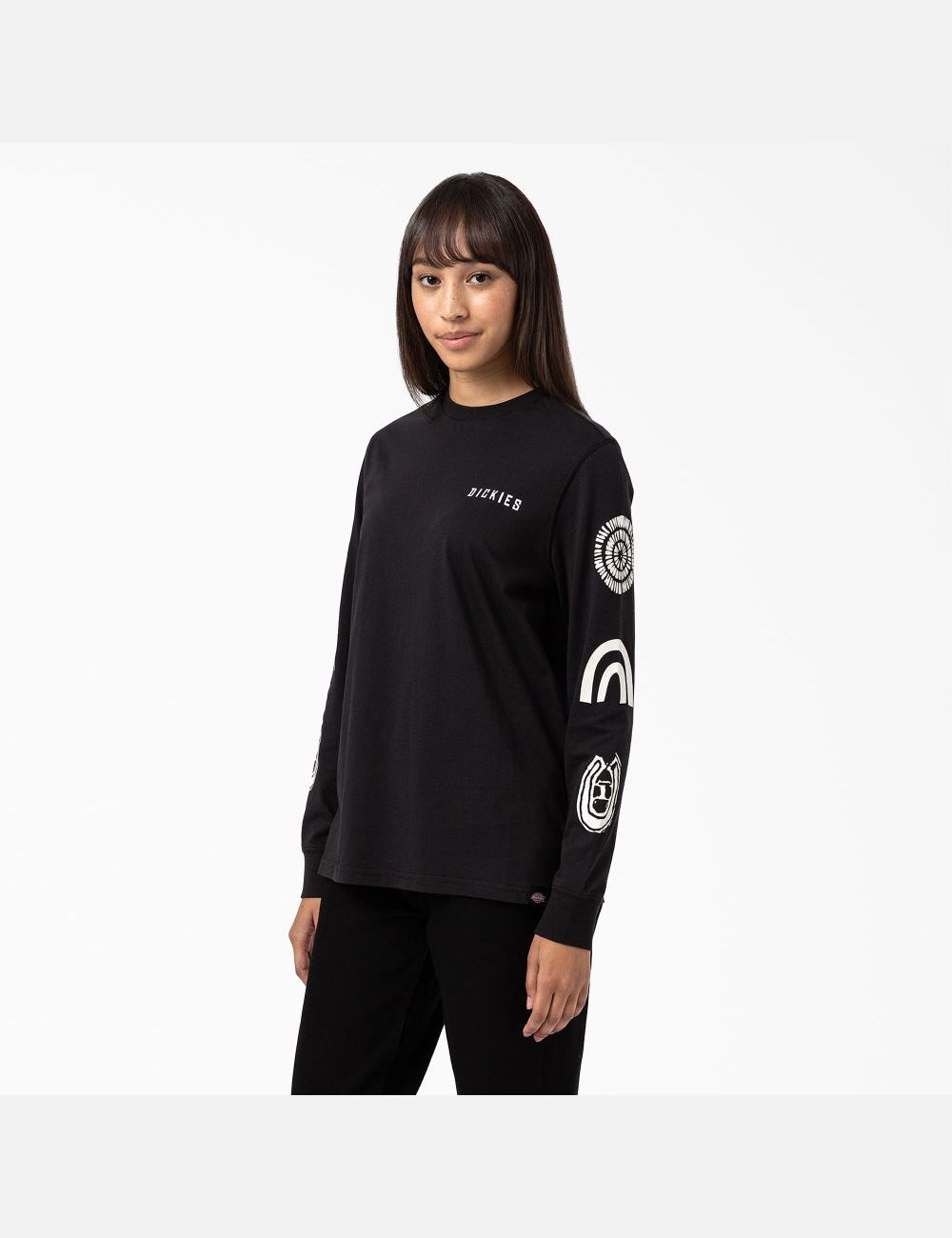 Long Sleeve Dickies Falkville T-Shirt Noir | 096IDYEHA