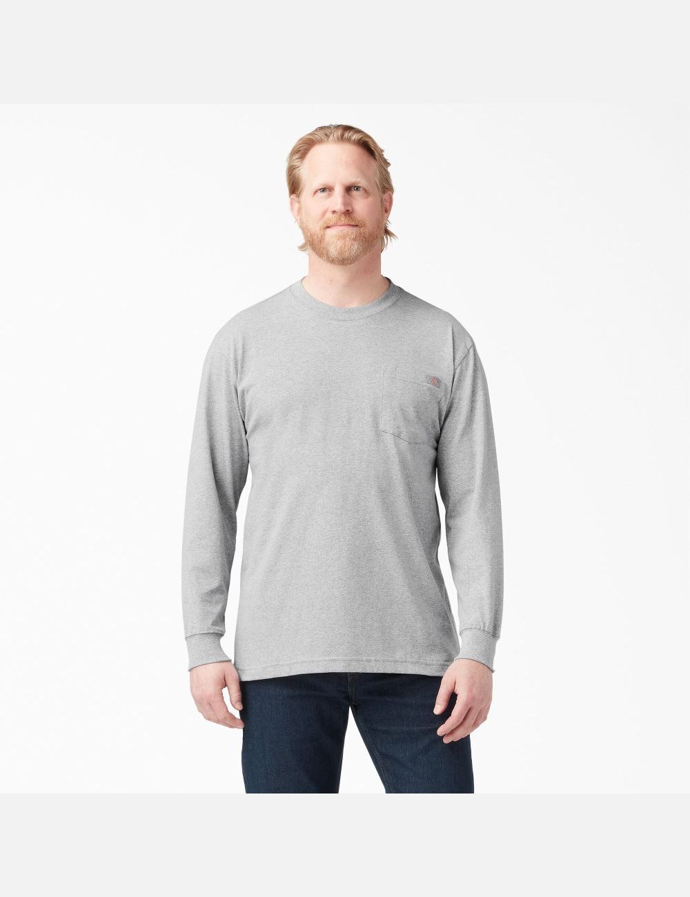 Long Sleeve Dickies Heavyweight Crew Neck T-Shirt Grise | 173WSMTDN