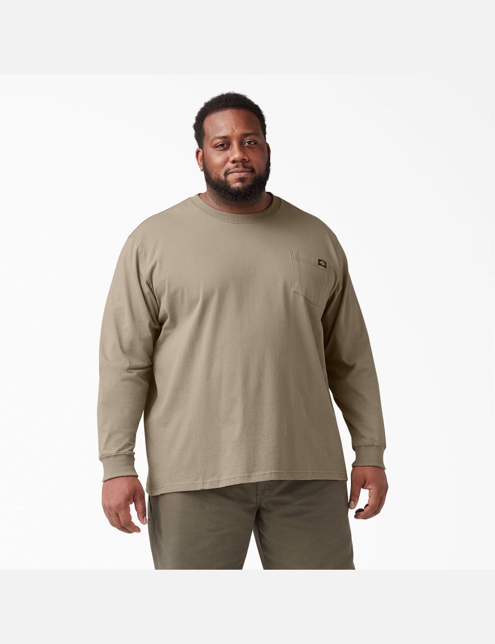 Long Sleeve Dickies Heavyweight Crew Neck T-Shirt Marron | 724UEDQTF