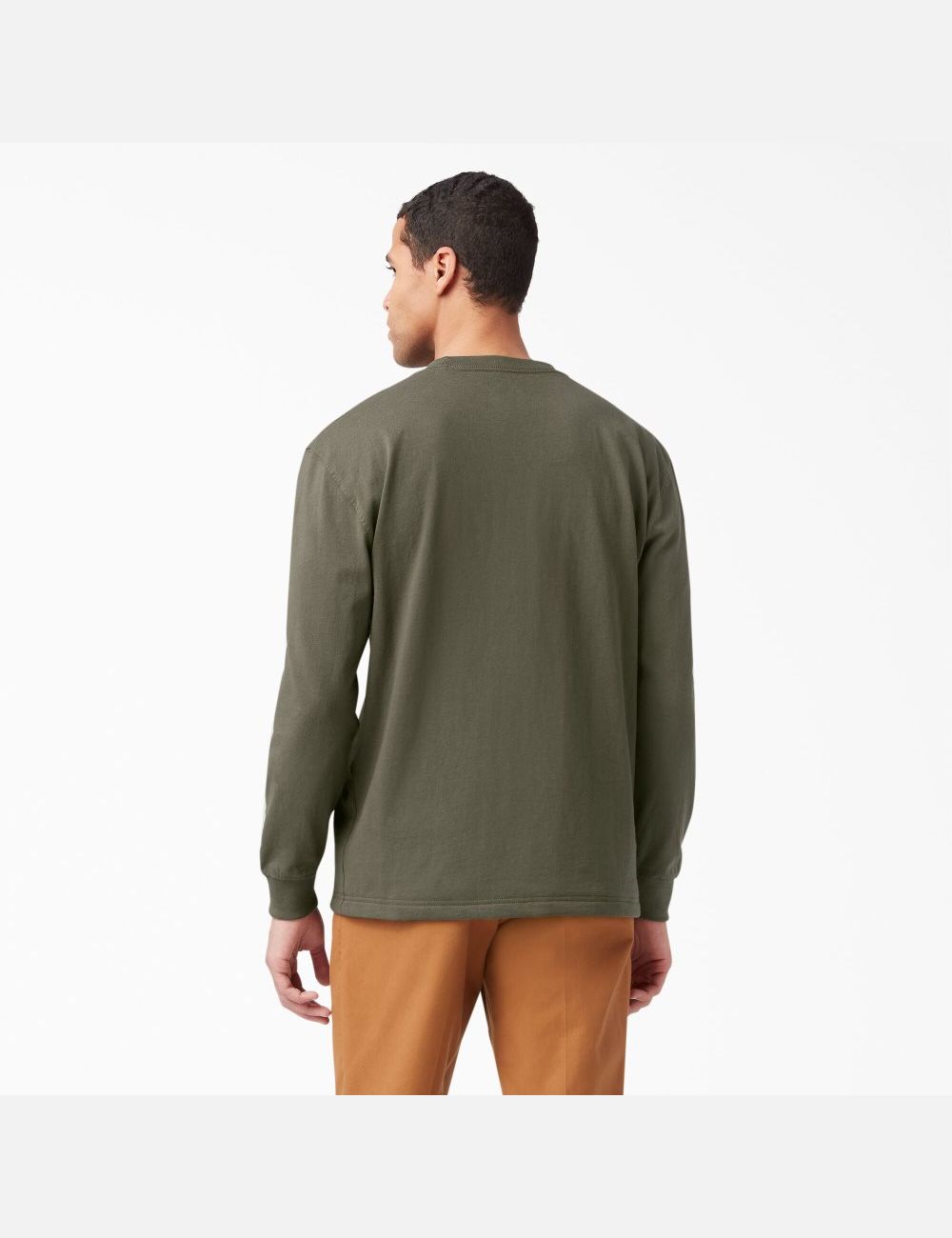 Long Sleeve Dickies Heavyweight Crew Neck T-Shirt Vert | 876CKUTZL