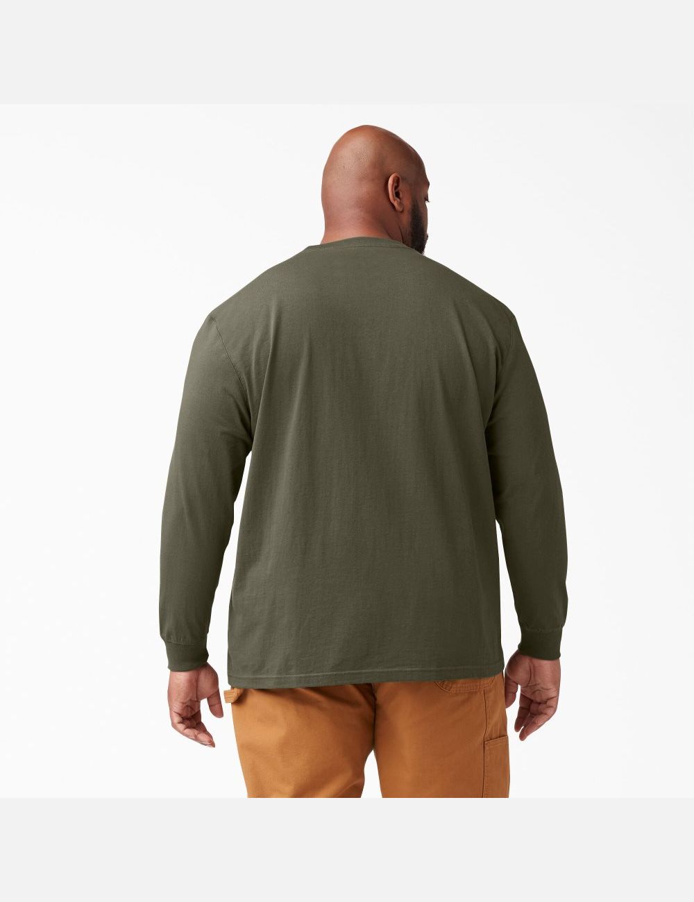 Long Sleeve Dickies Heavyweight Crew Neck T-Shirt Vert | 876CKUTZL