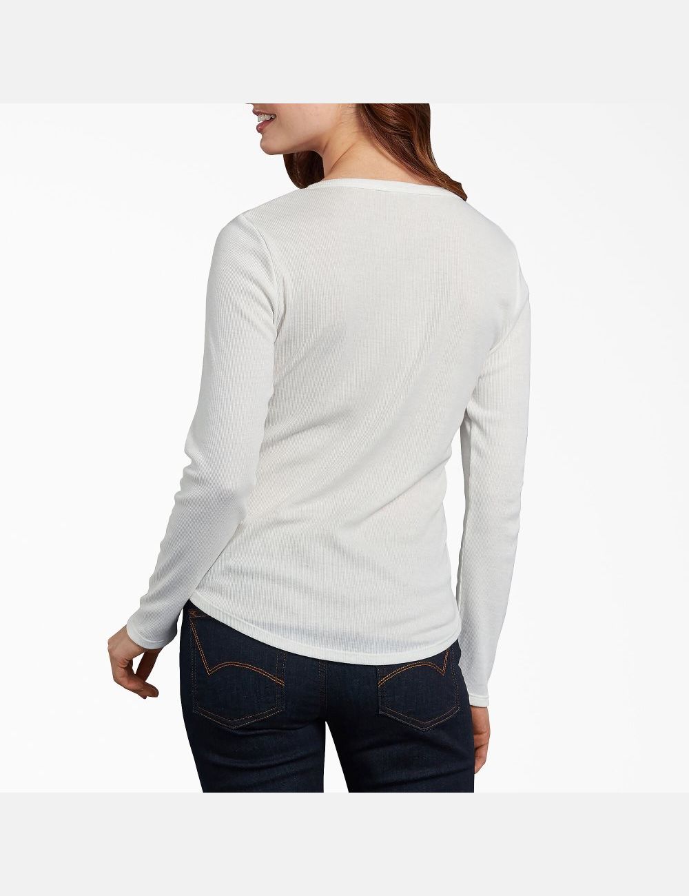 Long Sleeve Dickies Henley Shirt Blanche | 312GEYICK