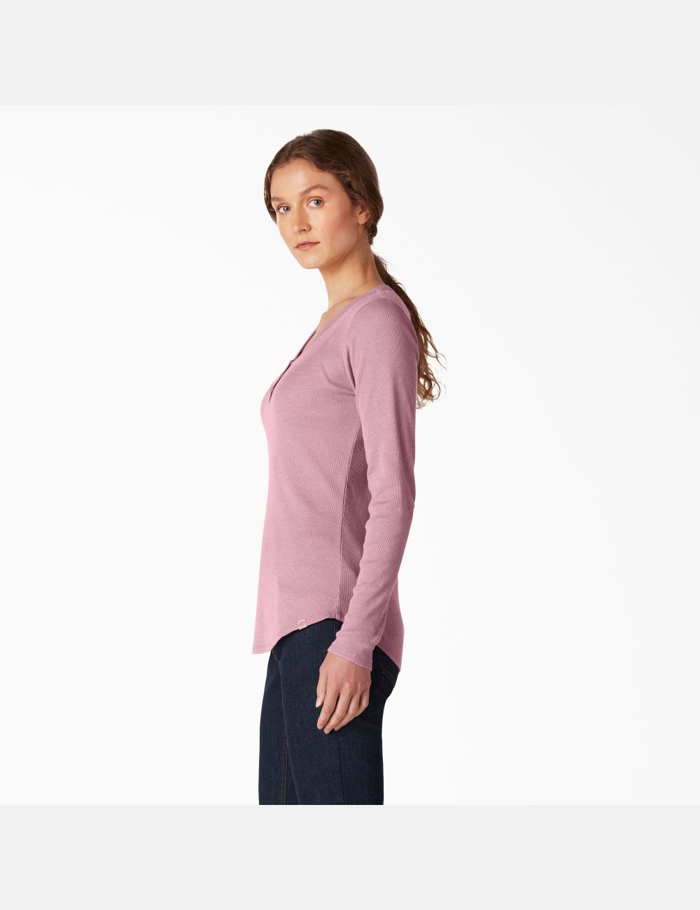 Long Sleeve Dickies Henley Shirt Violette | 468LVJRDG