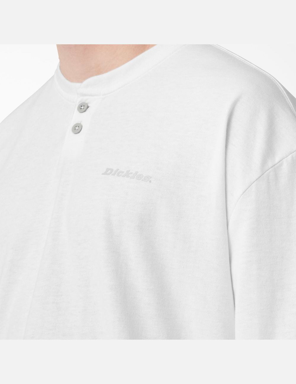 Long Sleeve Dickies Henley T-Shirt Blanche | 789GCMJHL