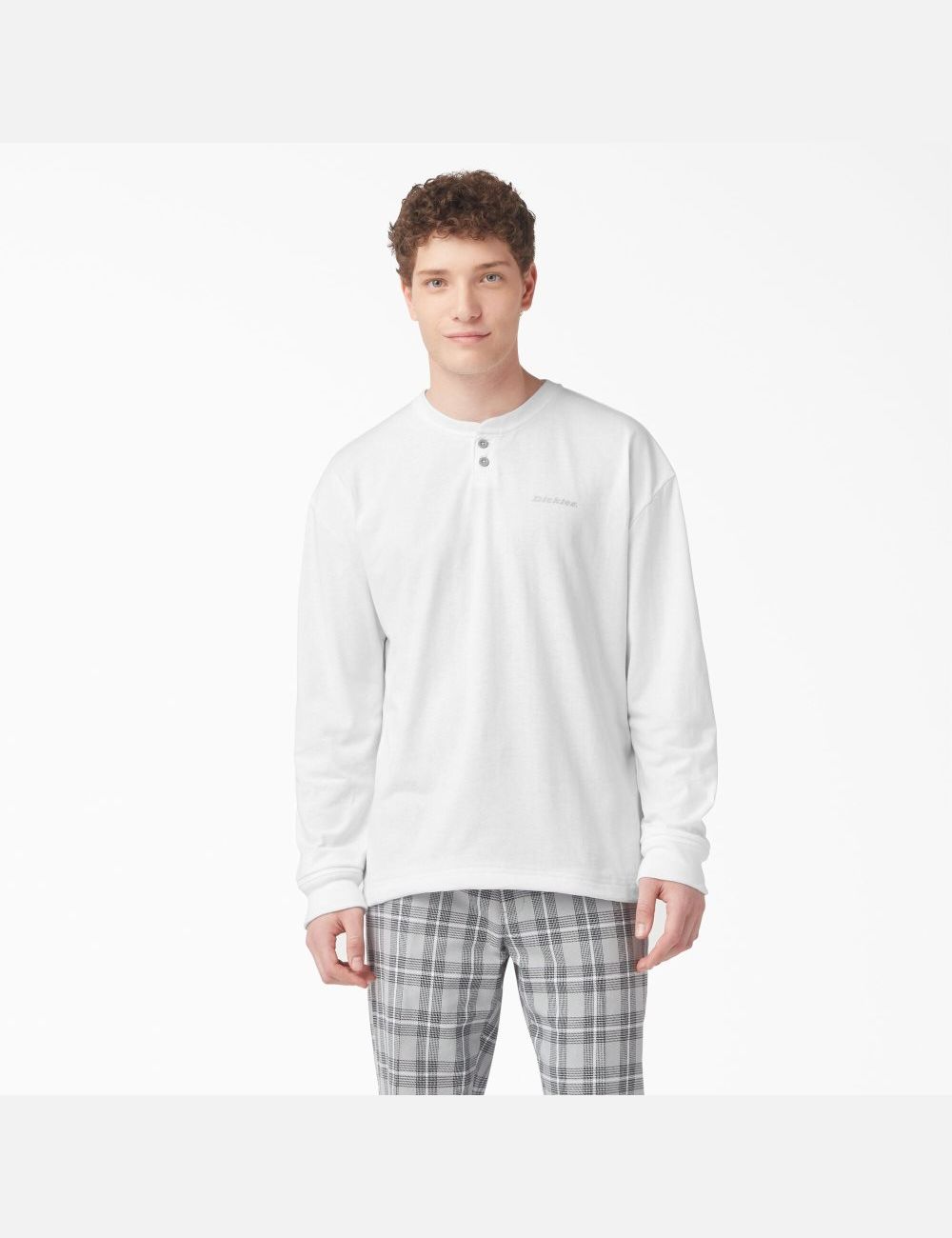 Long Sleeve Dickies Henley T-Shirt Blanche | 789GCMJHL