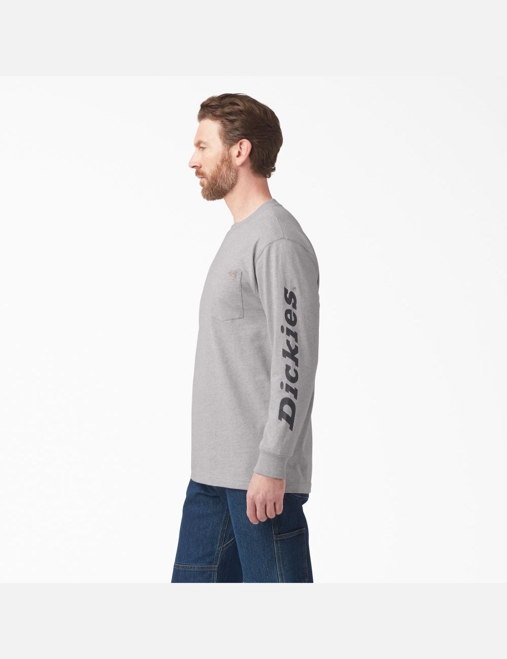 Long Sleeve Dickies Logo Graphique T-Shirt Grise | 061FBWTGD