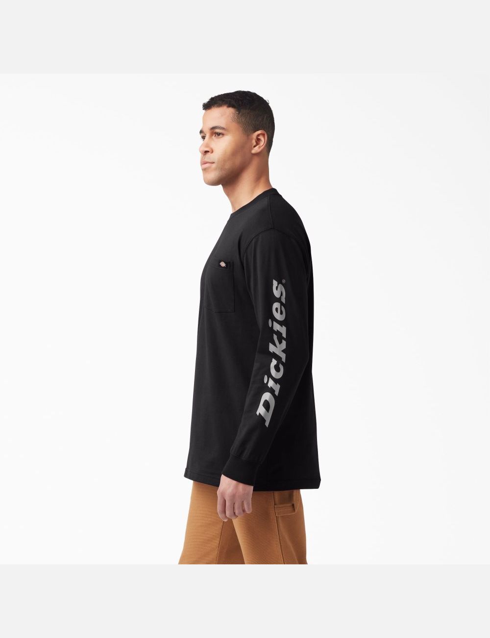 Long Sleeve Dickies Logo Graphique T-Shirt Noir | 380VODKFS