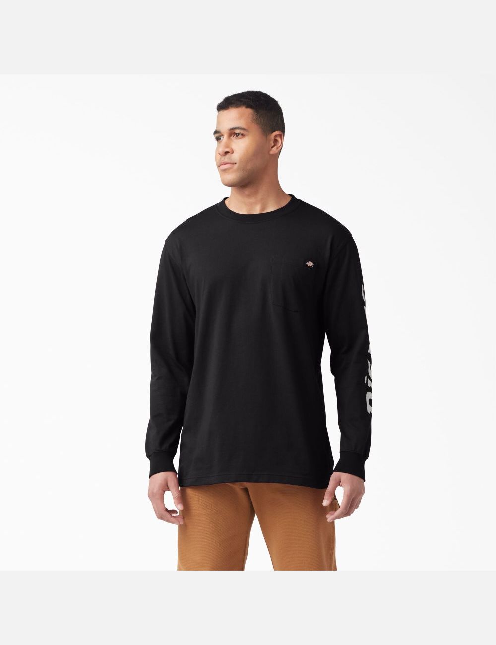 Long Sleeve Dickies Logo Graphique T-Shirt Noir | 380VODKFS