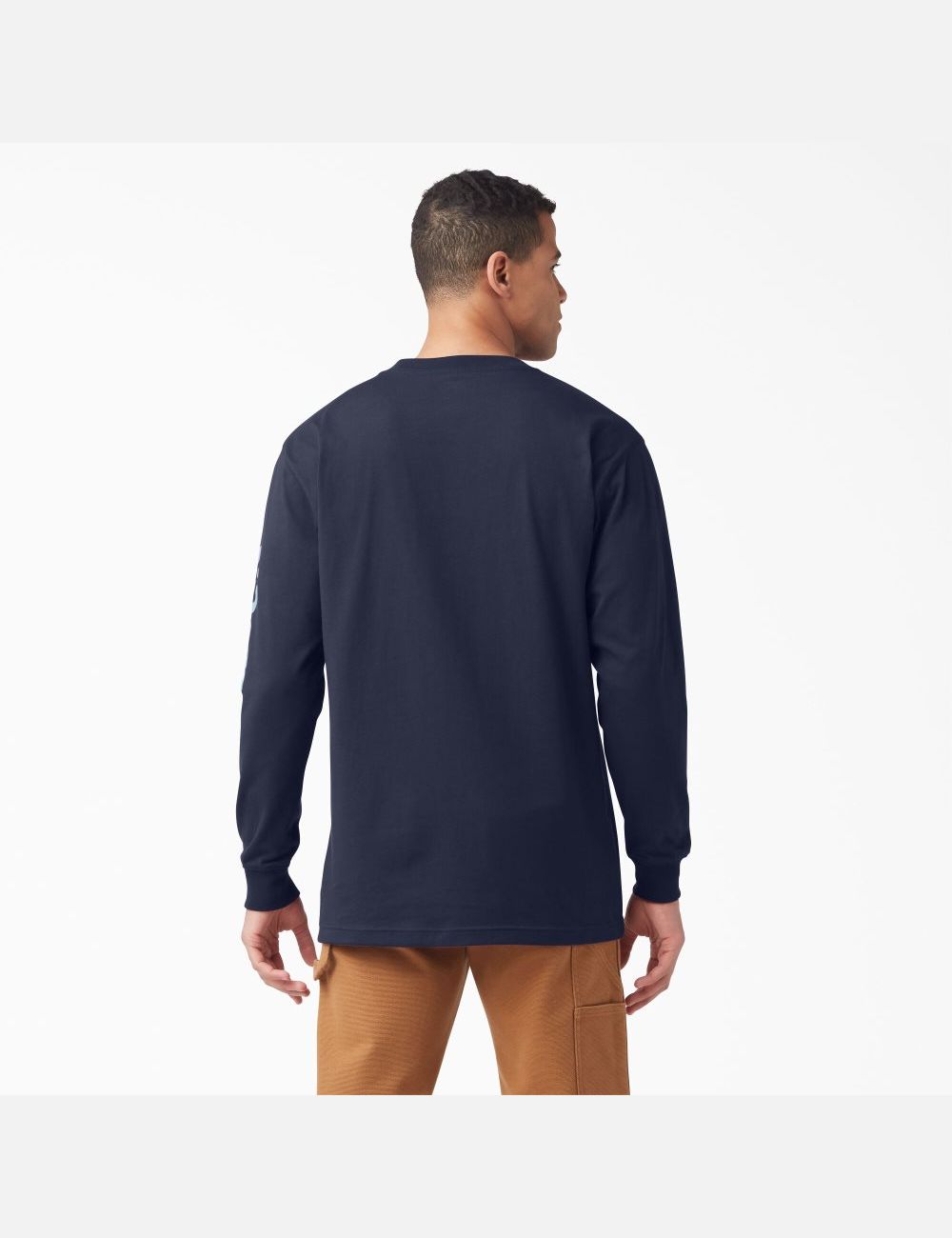 Long Sleeve Dickies Logo Graphique T-Shirt Bleu Marine | 762QDCAHV