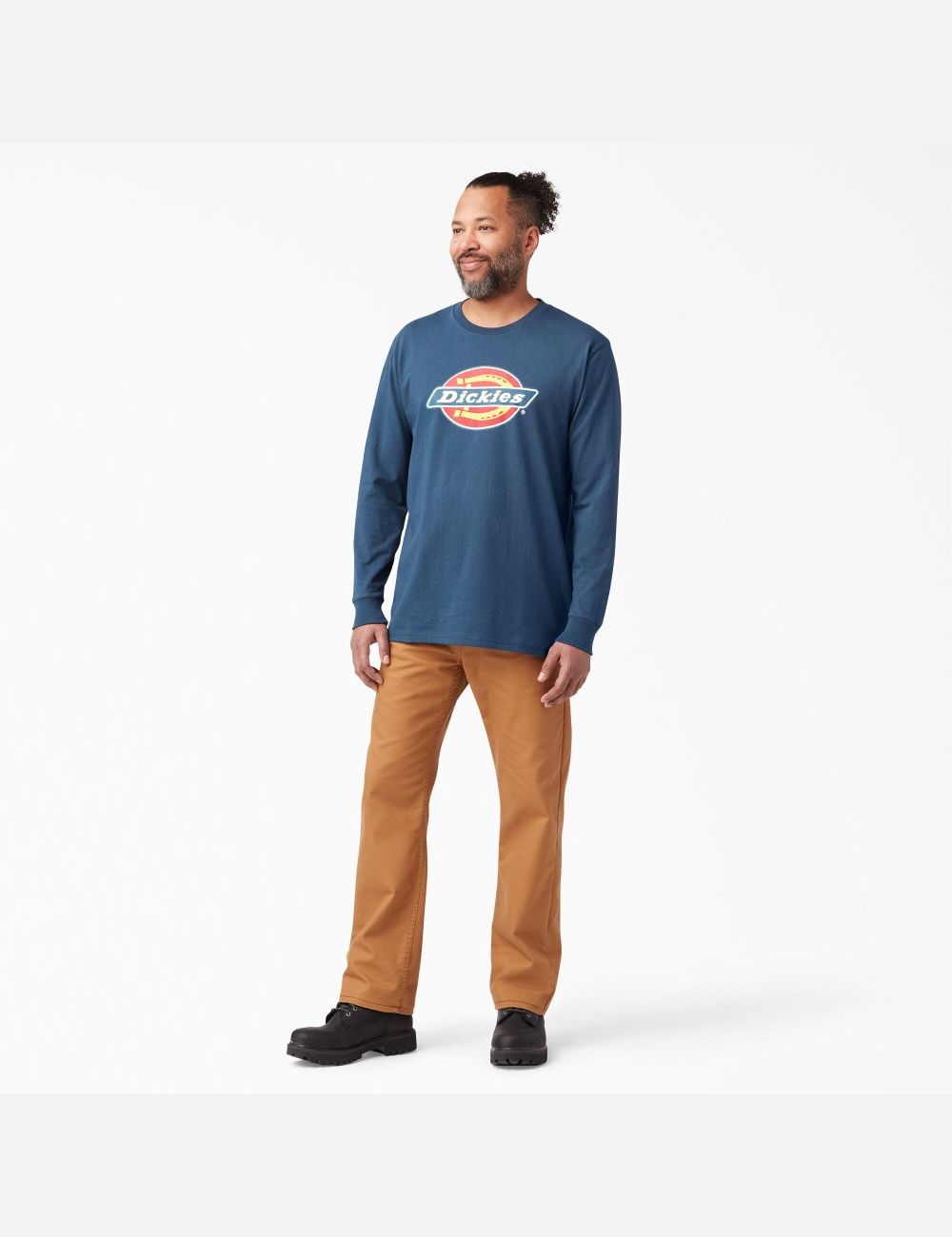 Long Sleeve Dickies Regular Fit Icon Graphique T-Shirt Bleu | 930BLDANO