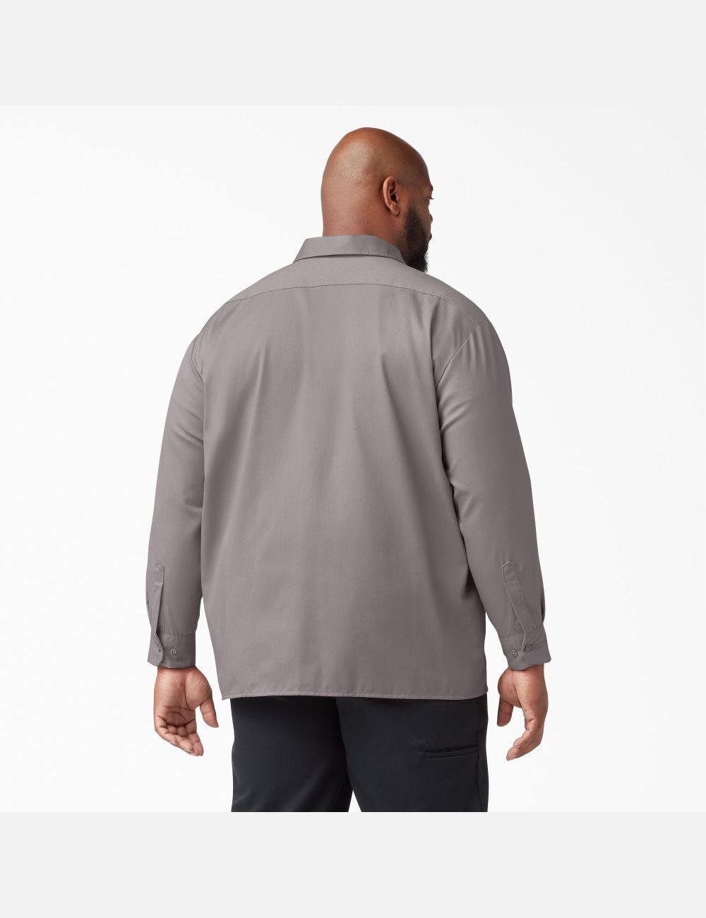 Long Sleeve Dickies Travail Shirt Argent | 415RDSPJW