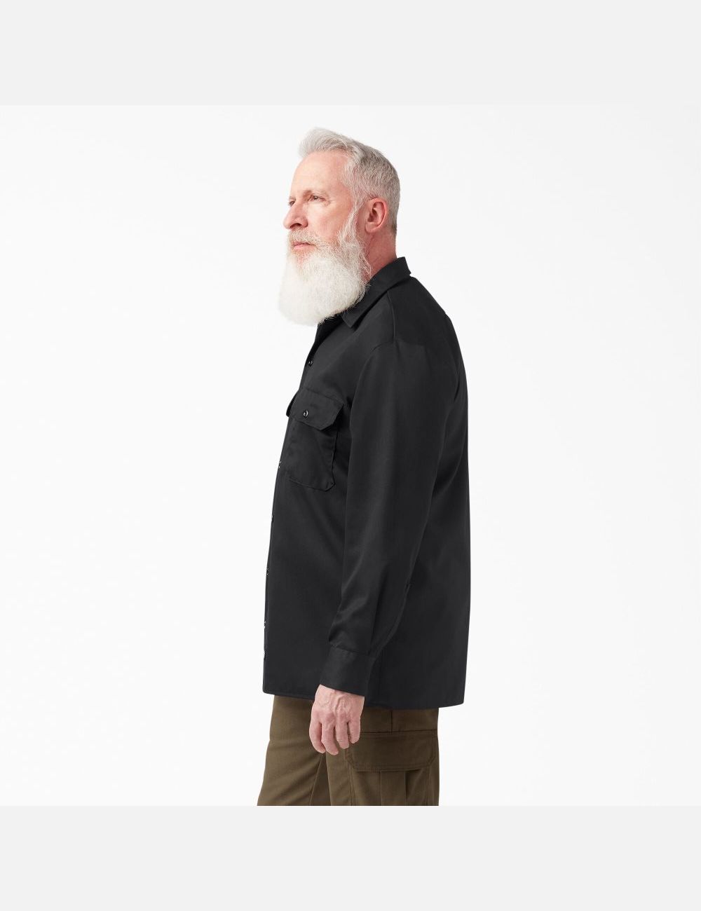 Long Sleeve Dickies Travail Shirt Noir | 405QIKLGJ