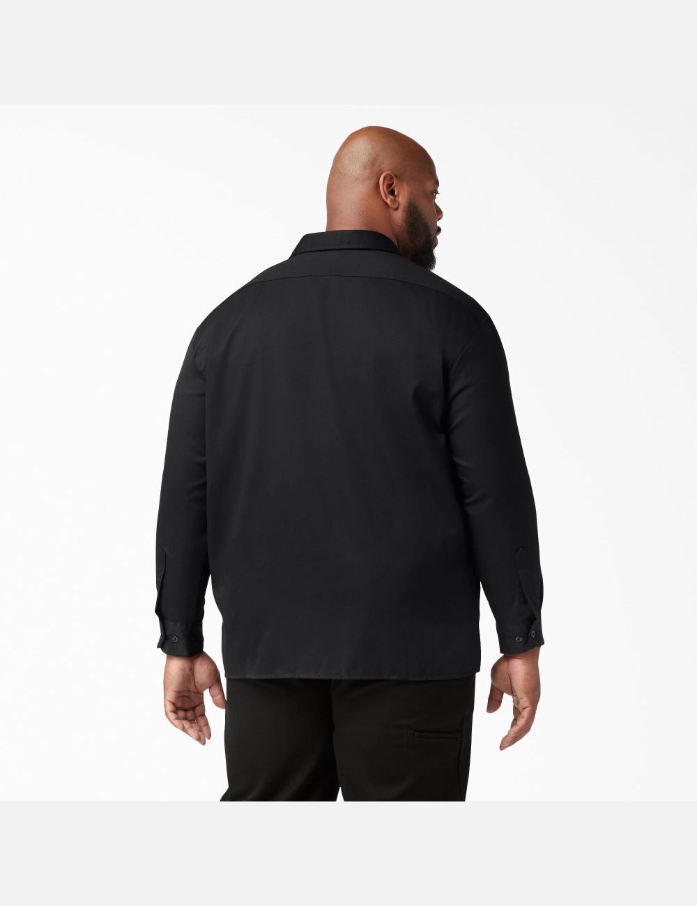 Long Sleeve Dickies Travail Shirt Noir | 405QIKLGJ