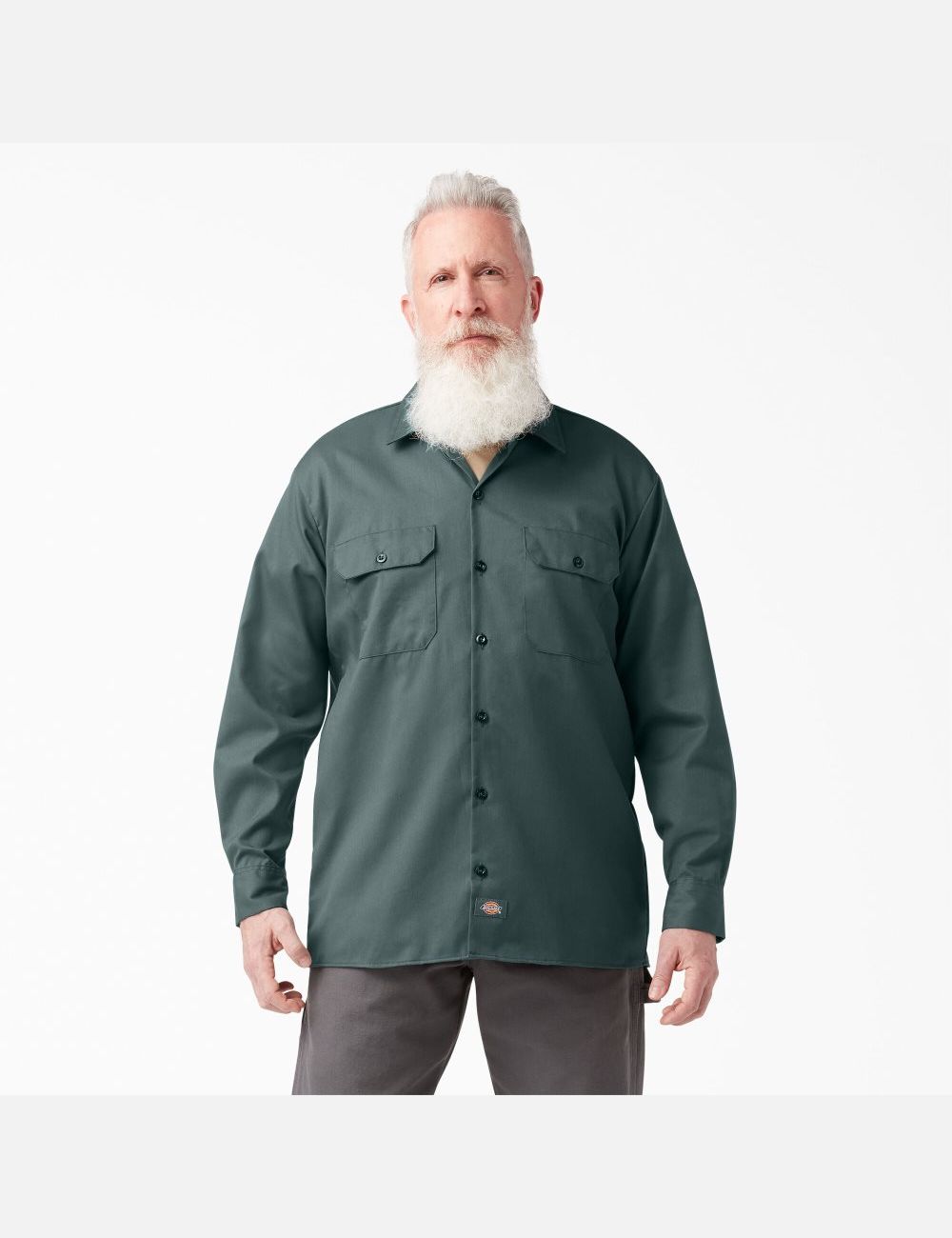 Long Sleeve Dickies Travail Shirt Vert | 716COLNRZ