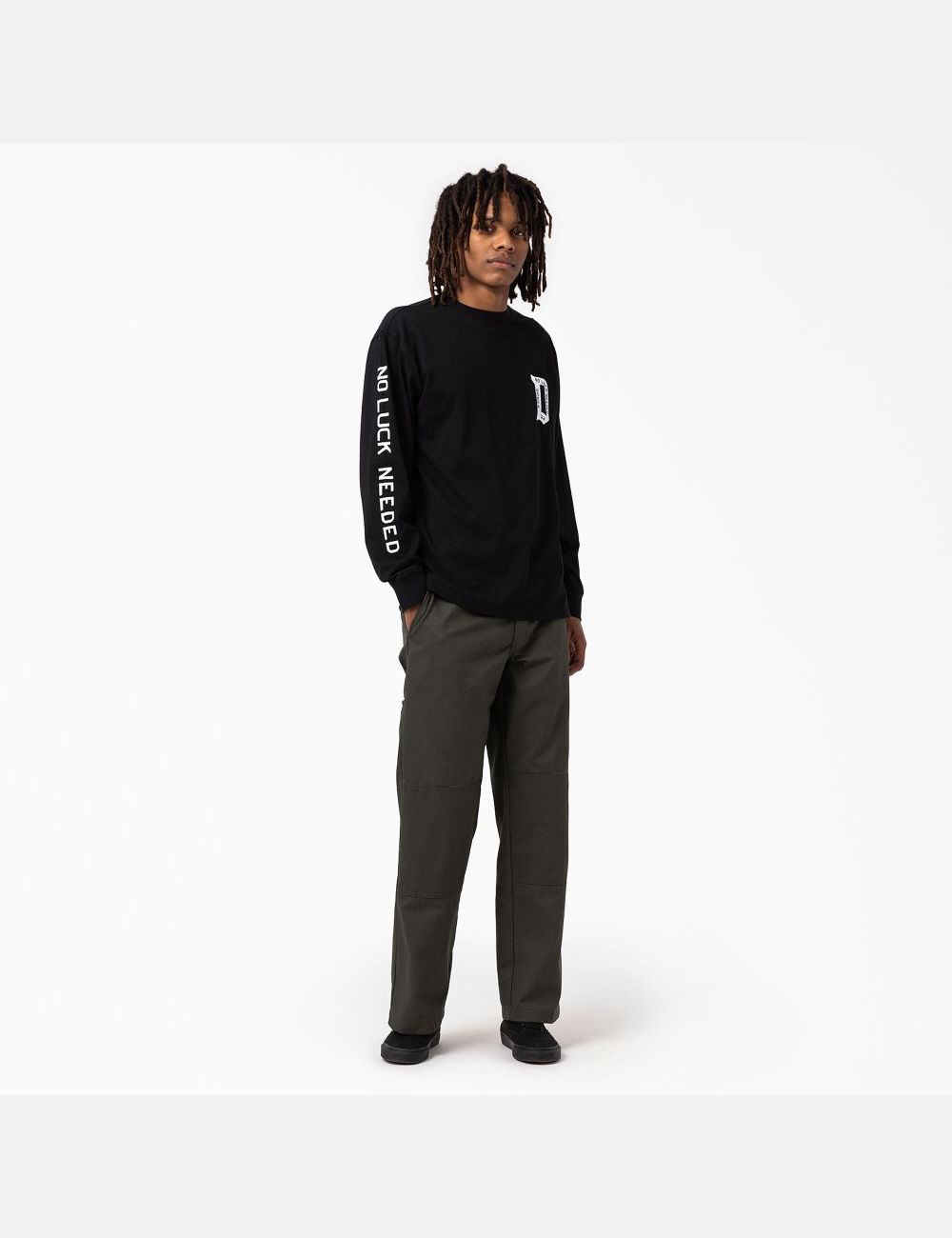 Long Sleeve Dickies Union Springs T-Shirt Noir | 602OLZSYX