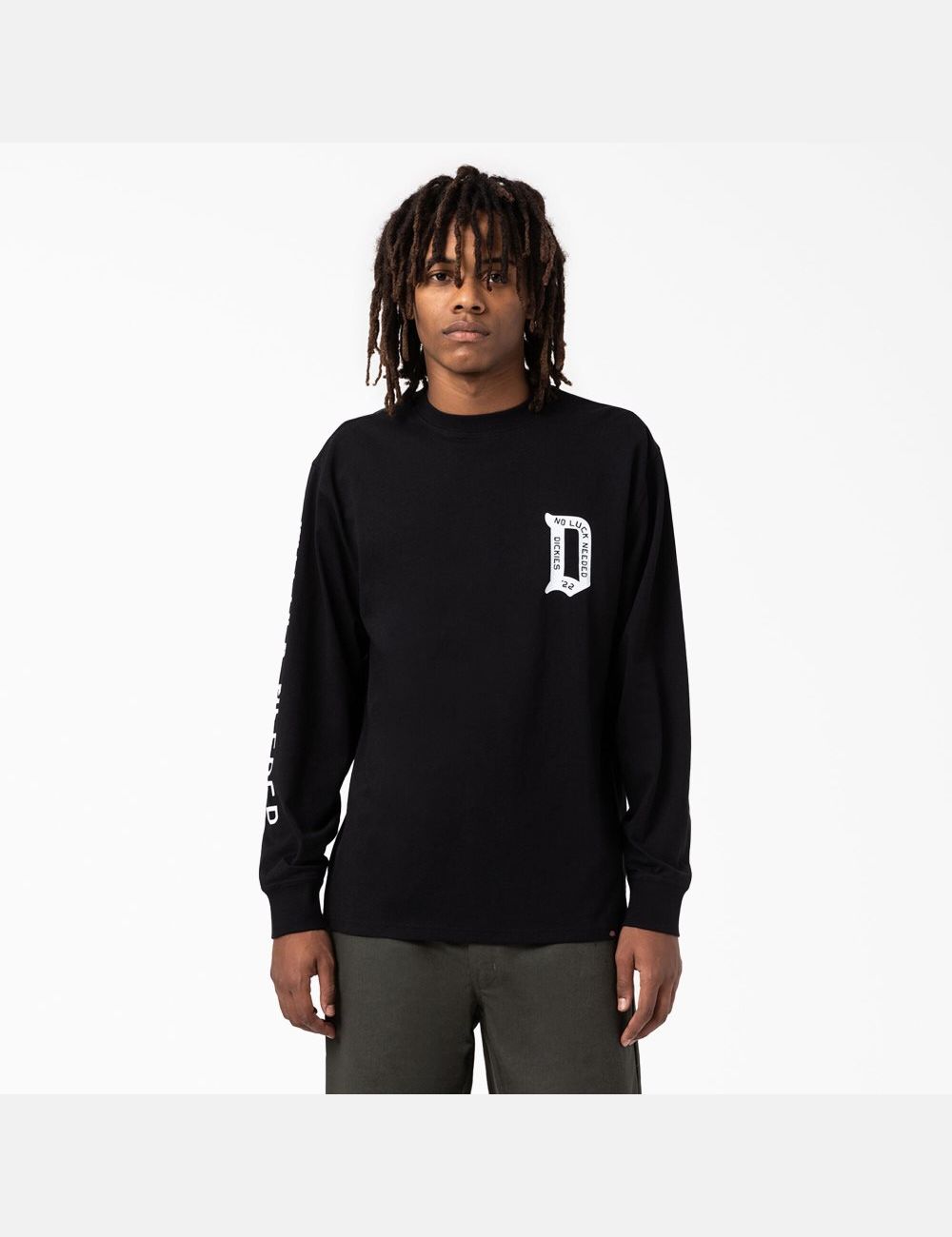 Long Sleeve Dickies Union Springs T-Shirt Noir | 602OLZSYX