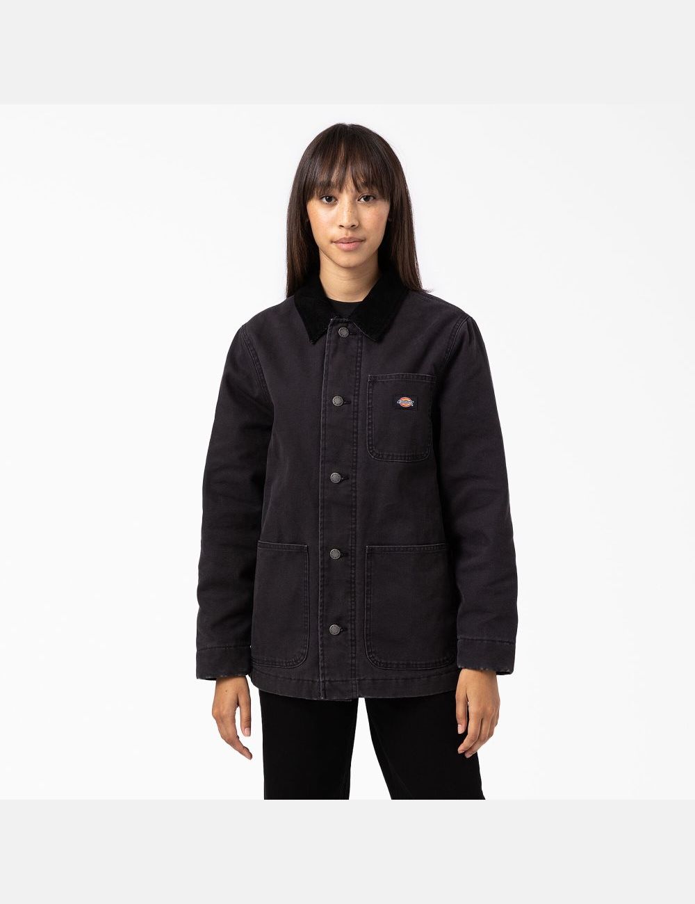 Manteaux Dickies Duck Doublée Chore Noir | 608FCYPKS