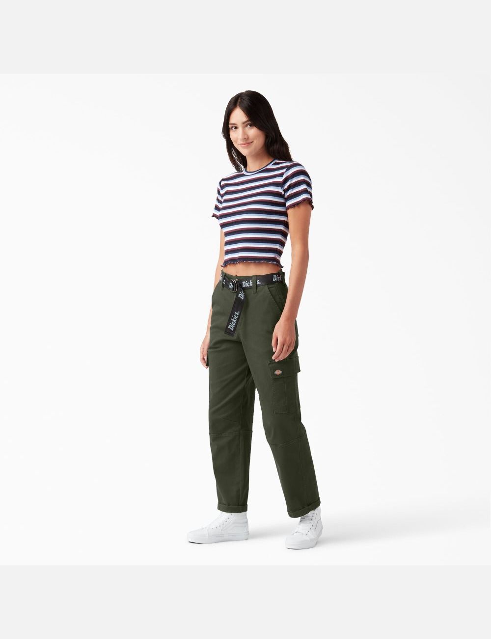 Pantalon Cargo Dickies Cropped Vert Olive Vert | 980GIEQAX